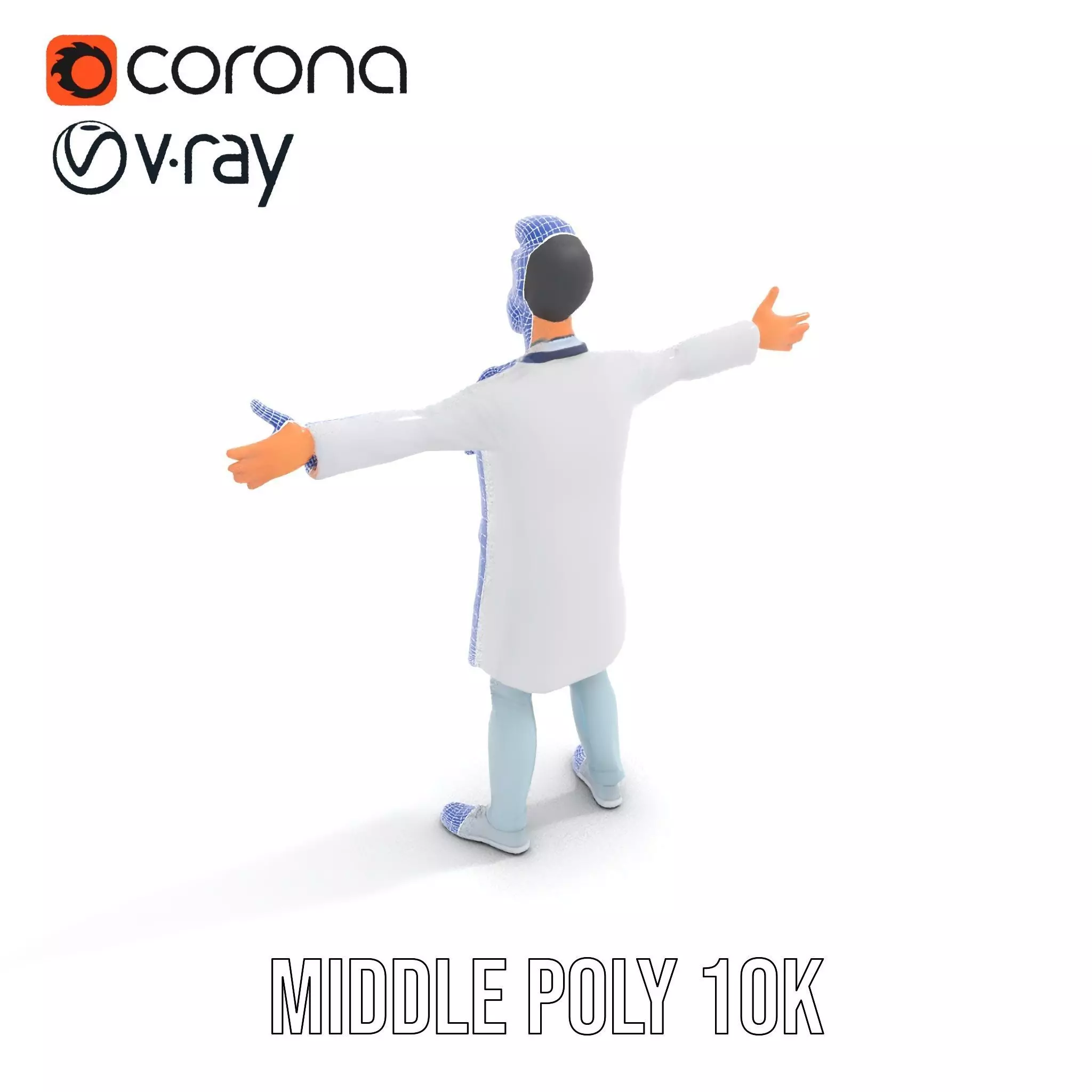 Animated Doctor Character Model Pack with Medical Accessories Low-poly 3D model_13