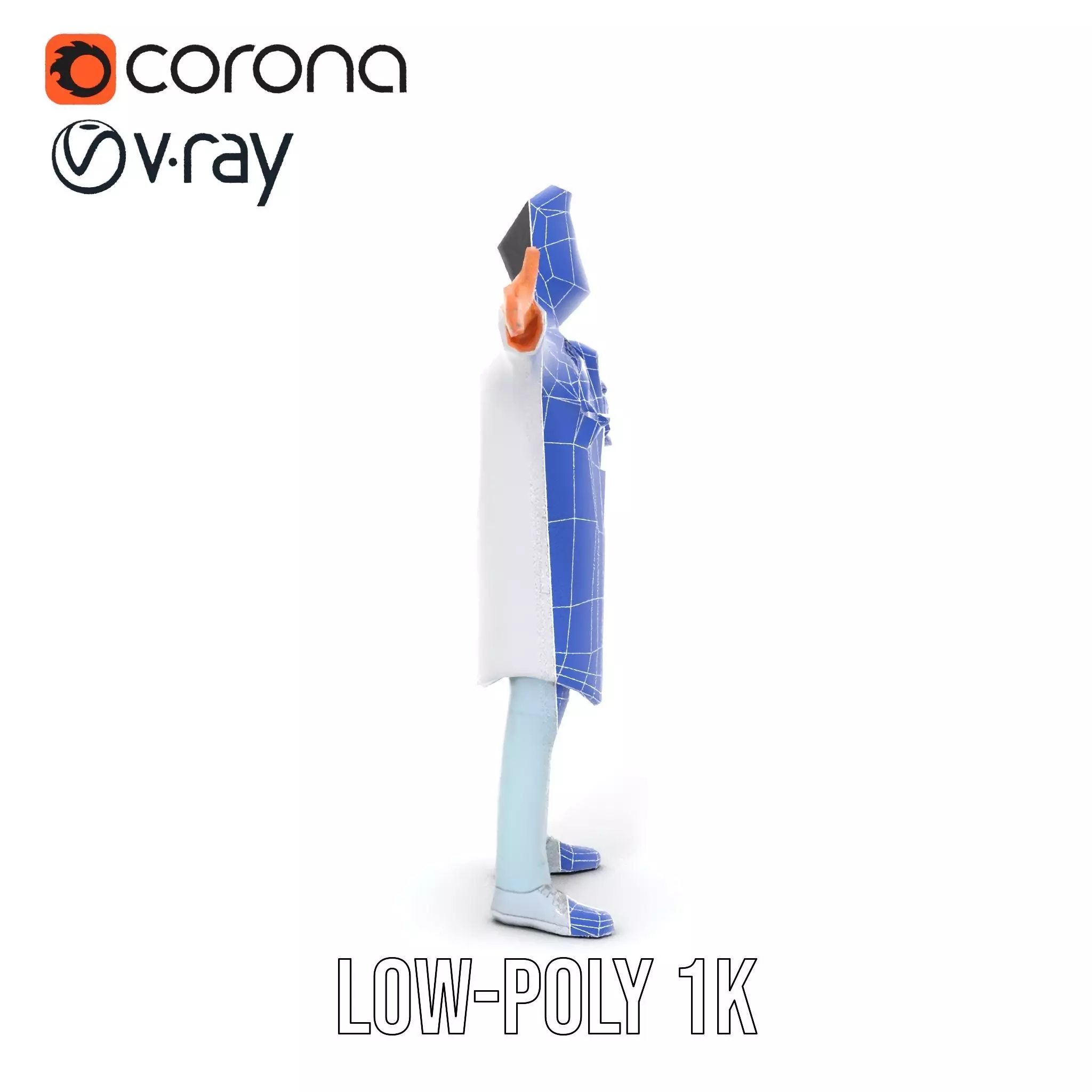 Animated Doctor Character Model Pack with Medical Accessories Low-poly 3D model_25