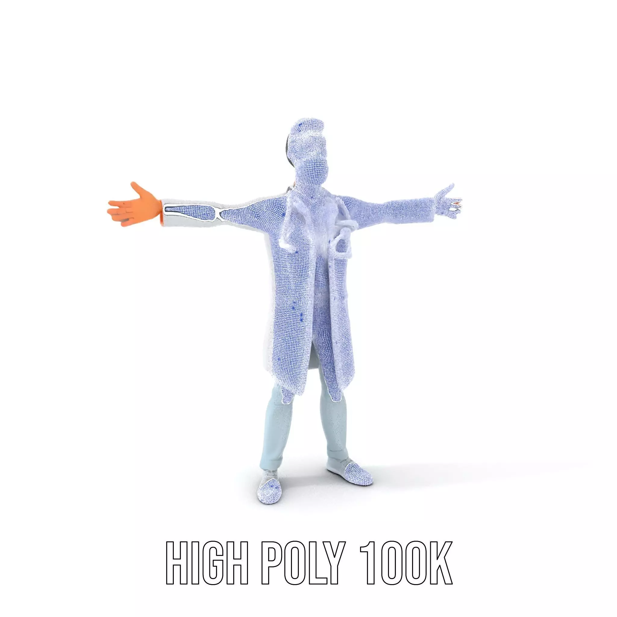 Animated Doctor Character Model Pack with Medical Accessories Low-poly 3D model_5