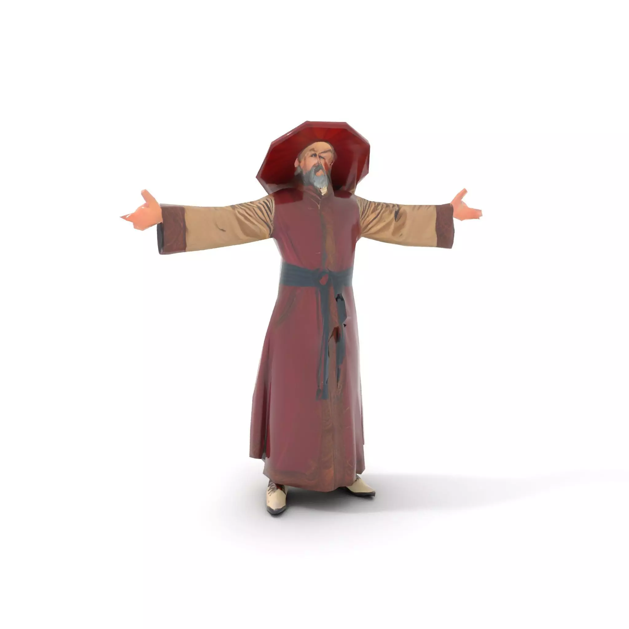 Wizard Character Model Pack with Hat and Robes Low-poly 3D model_8