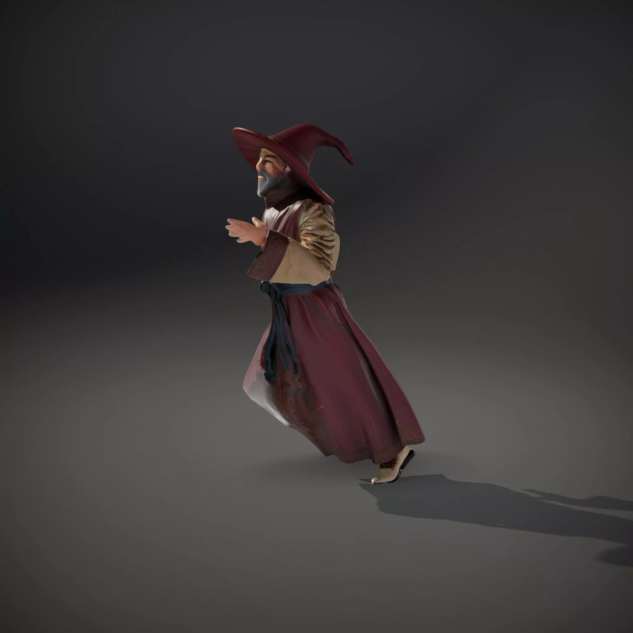 Wizard Character Model Pack with Hat and Robes Low-poly 3D model_34
