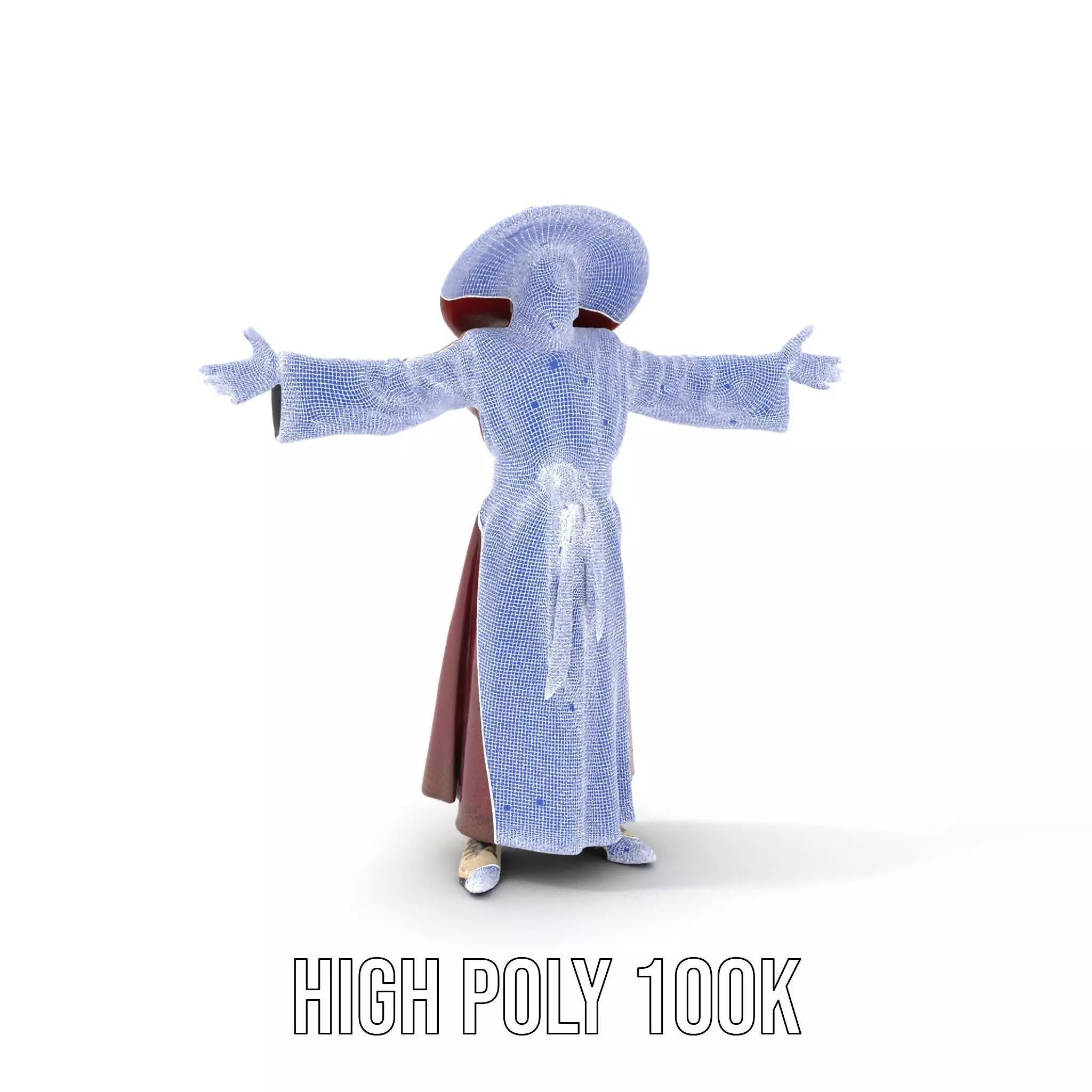 Wizard Character Model Pack with Hat and Robes Low-poly 3D model_5