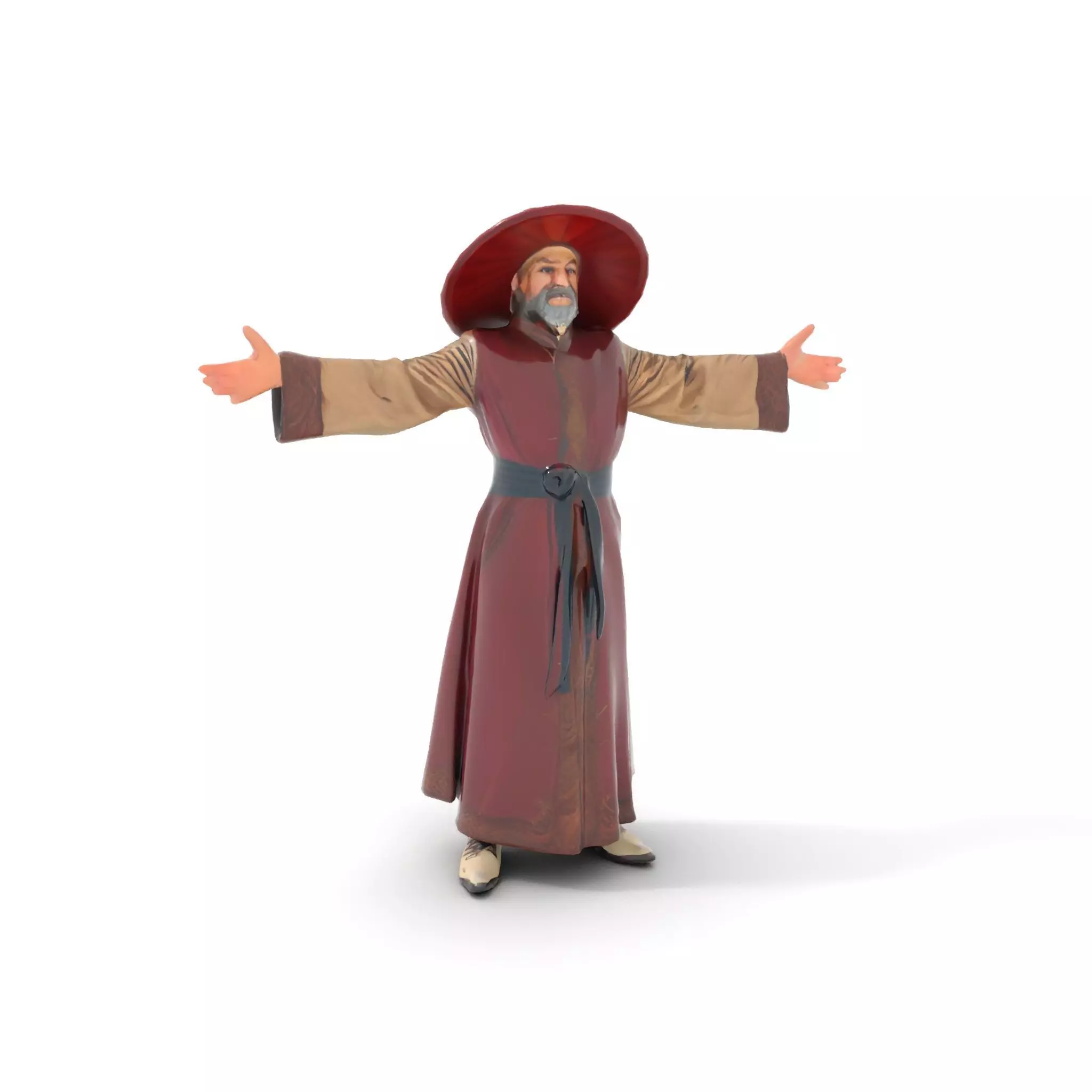 Wizard Character Model Pack with Hat and Robes Low-poly 3D model_16
