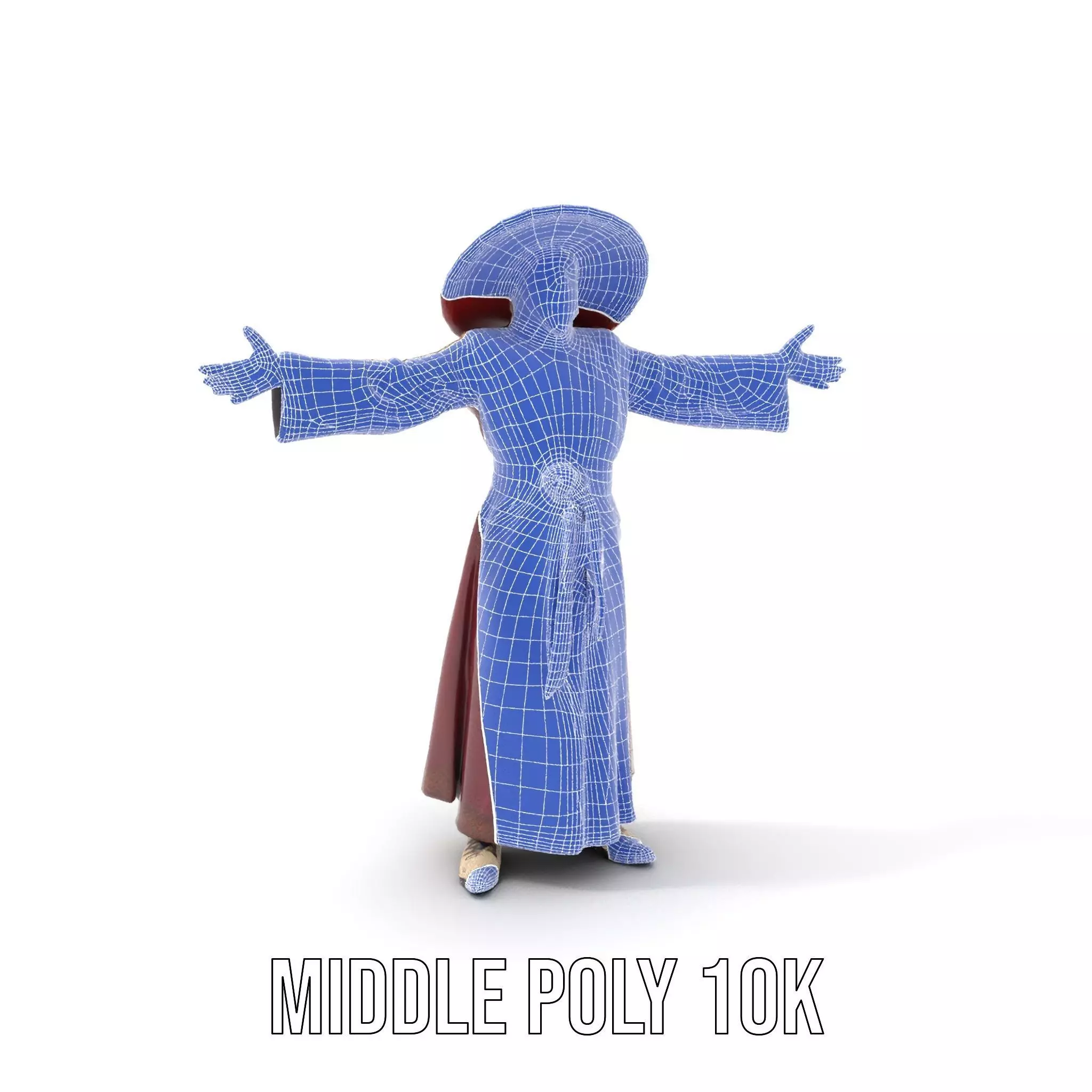 Wizard Character Model Pack with Hat and Robes Low-poly 3D model_6