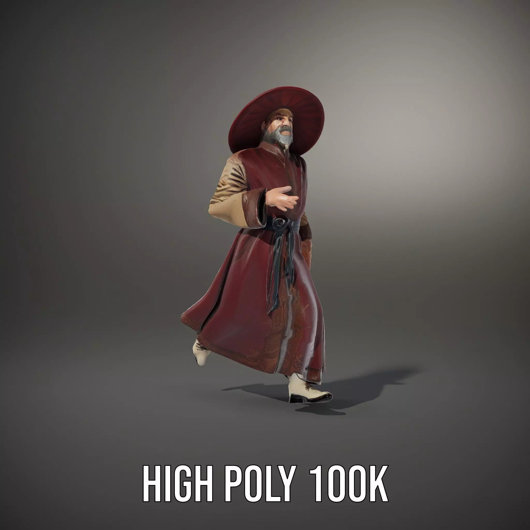 Wizard Character Model Pack with Hat and Robes Low-poly 3D model_35