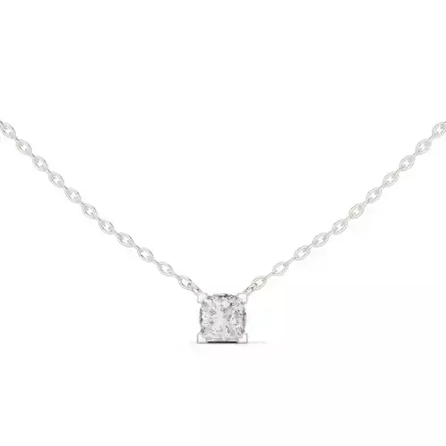 Solitaire Princess Diamond Pendant Woman Necklace 3dm STL Video