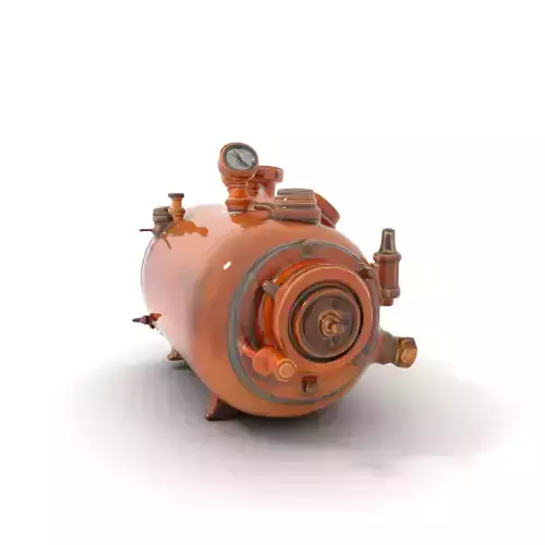 Steampunk Boiler Model Pack with Vintage Brass Finish Low-poly 3D model