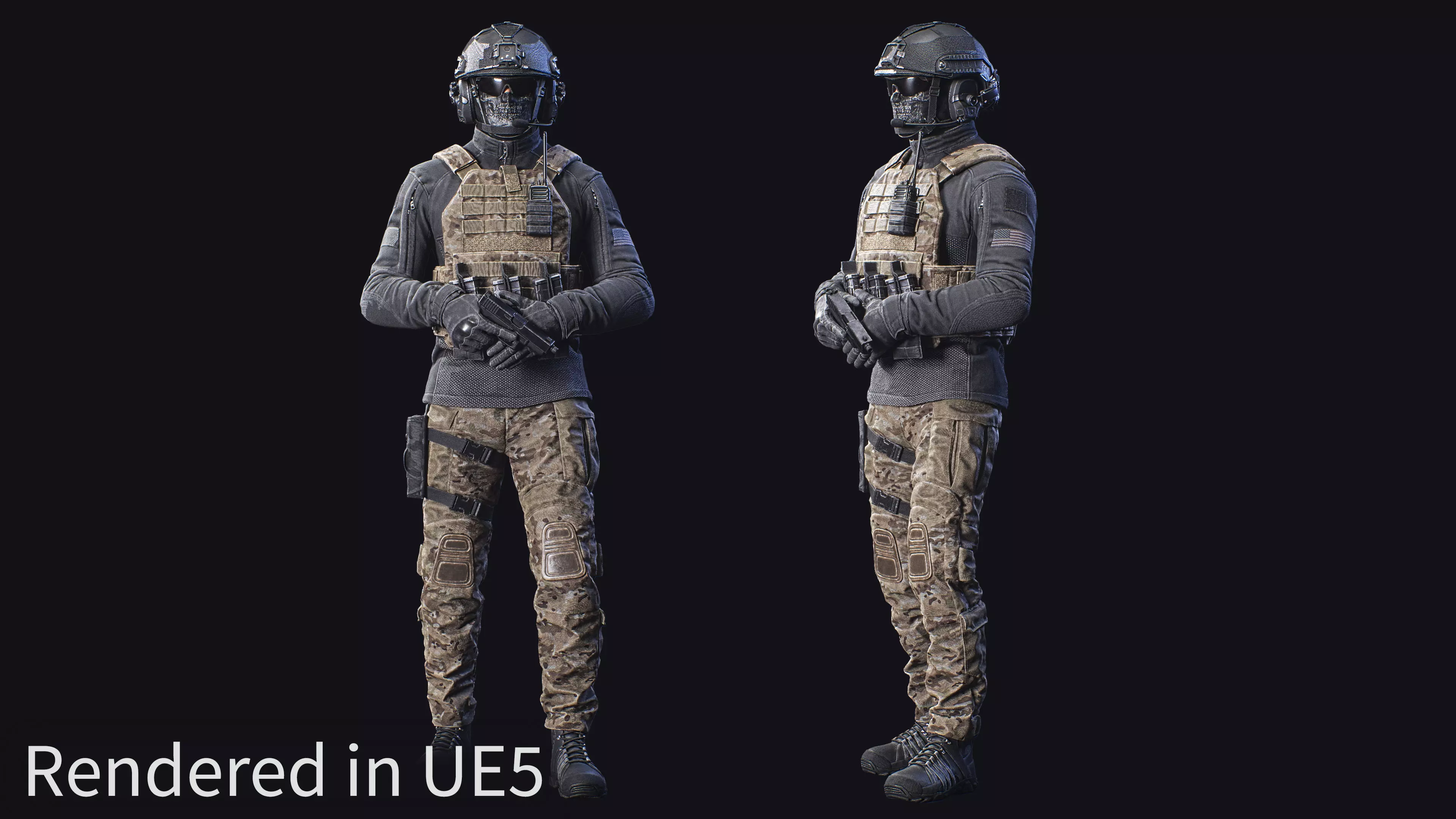 Modular Soldier Character Army Tactical Spec Ops 03 Low-poly 3D model_6