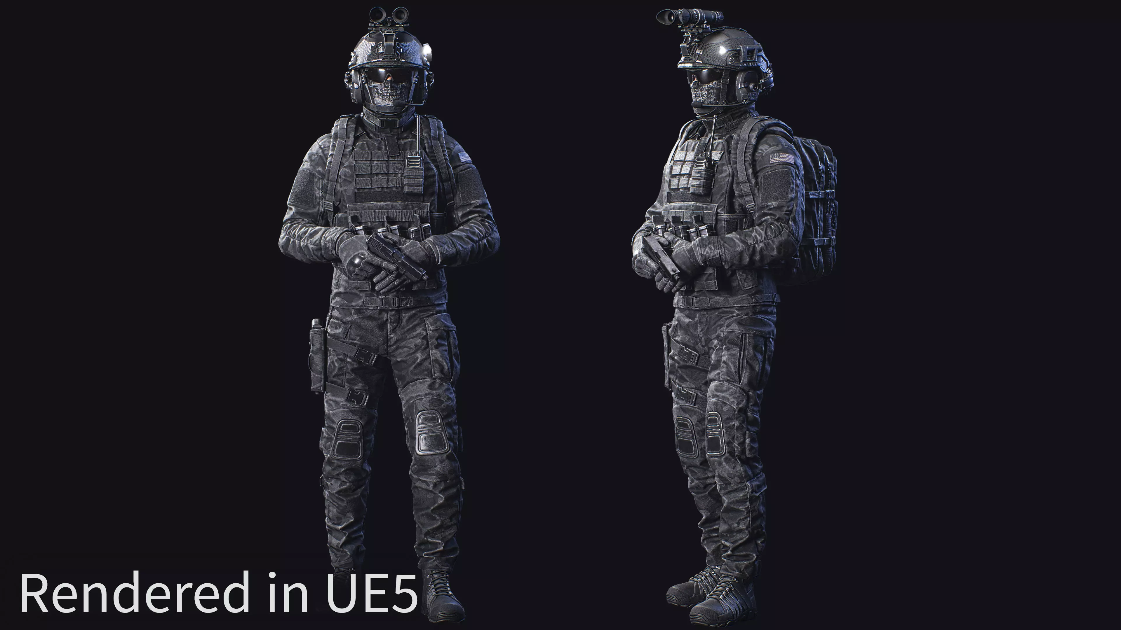 Modular Soldier Character Army Tactical Spec Ops 03 Low-poly 3D model_4