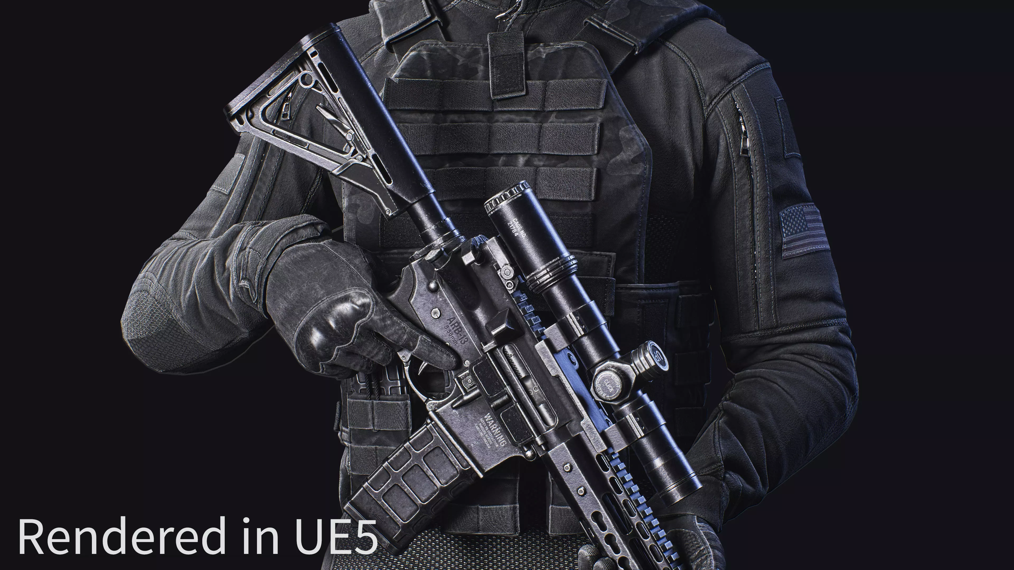 Modular Soldier Character Army Tactical Spec Ops 03 Low-poly 3D model_3