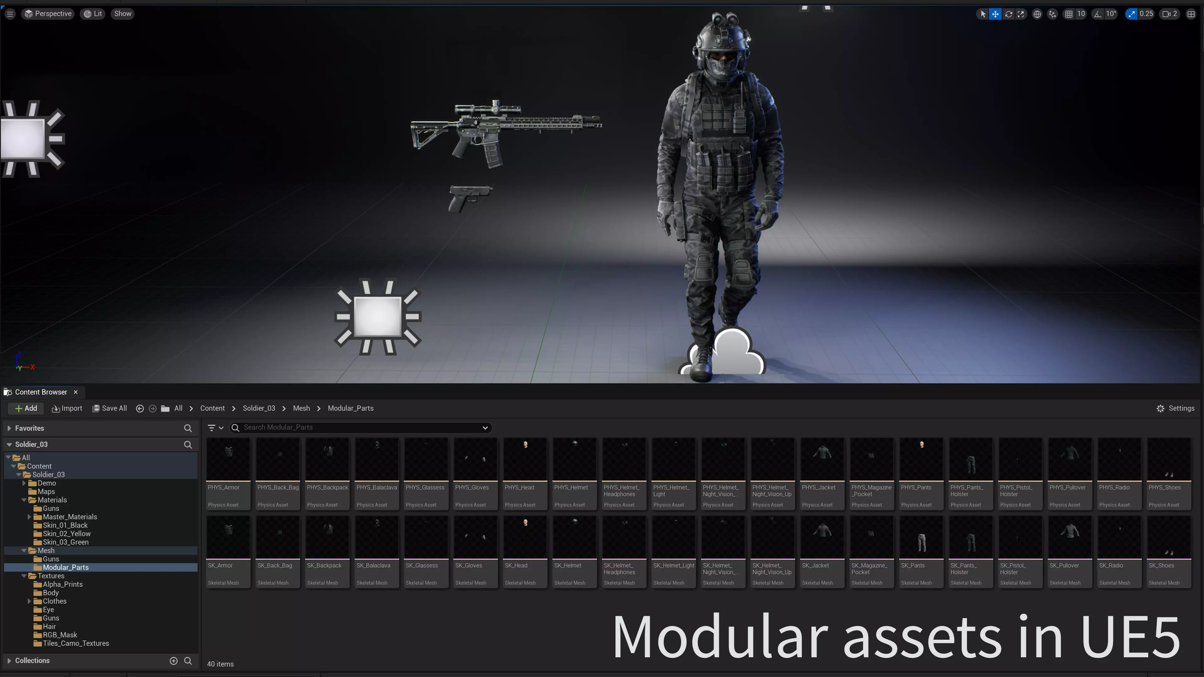 Modular Soldier Character Army Tactical Spec Ops 03 Low-poly 3D model_16