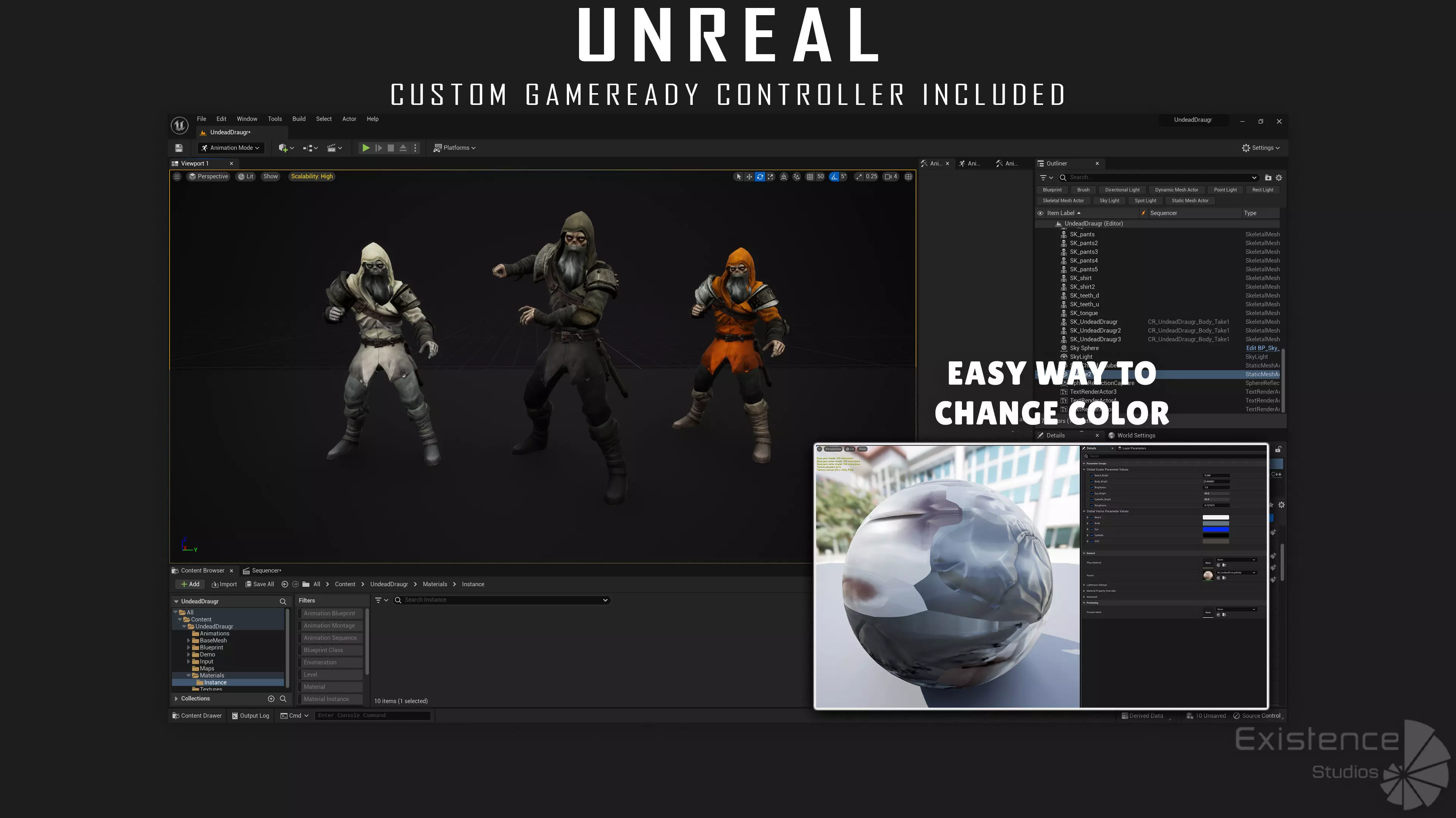 Old Undead Draugr - Stylized Zombie Warrior - Norse Fantasy - 72 Low-poly 3D model_26