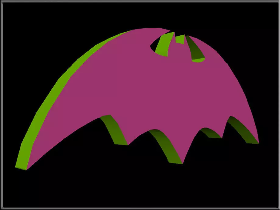 Bat Halloween Sign 05 Low-poly 3D model_2