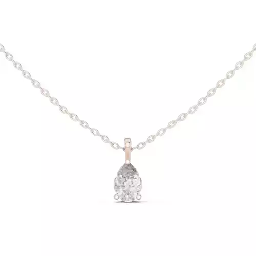 Solitaire Pear Cut Diamond Pendant Woman Necklace 3dm STL Video