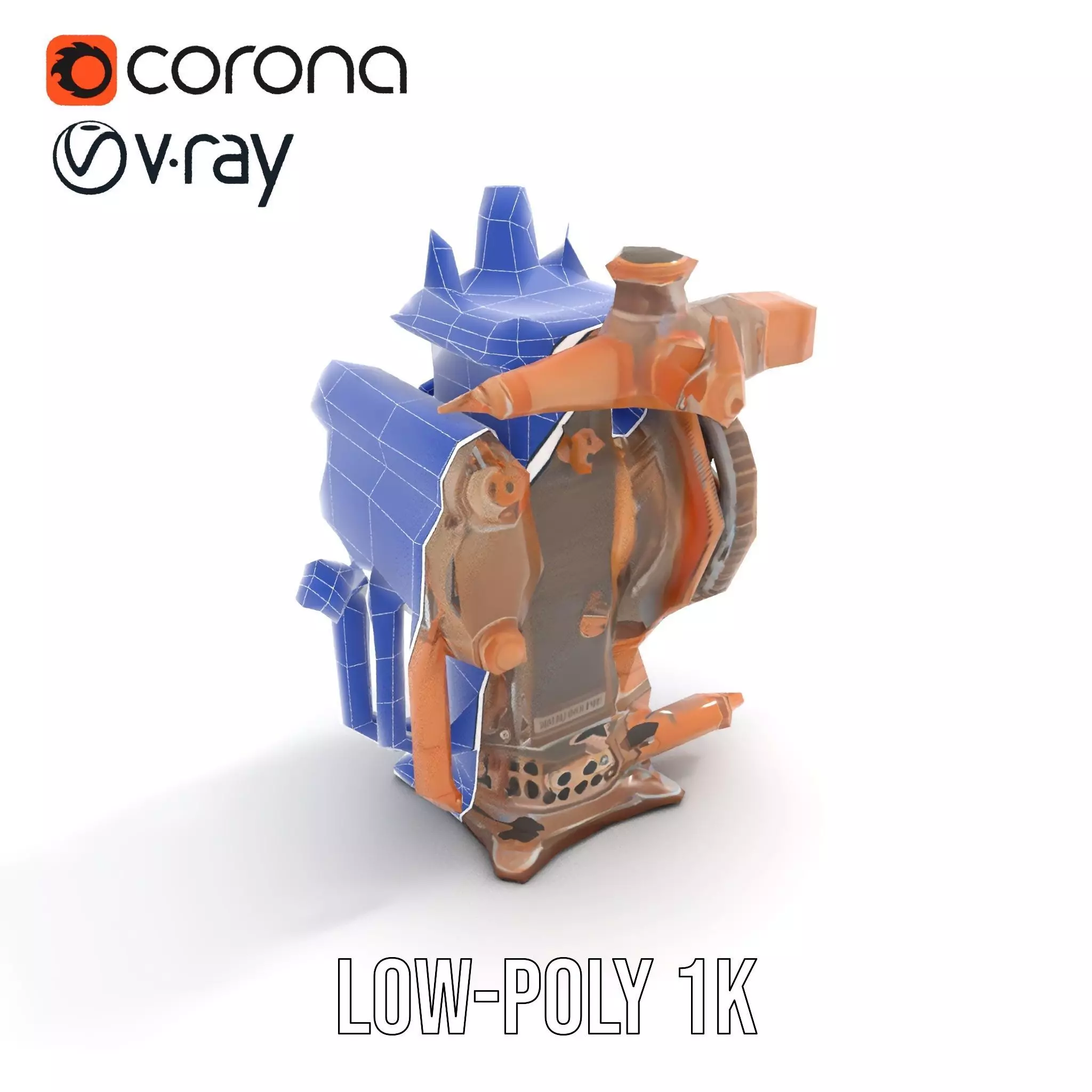 Steampunk Engine Model Pack with Intricate Detailing Low-poly 3D model_18