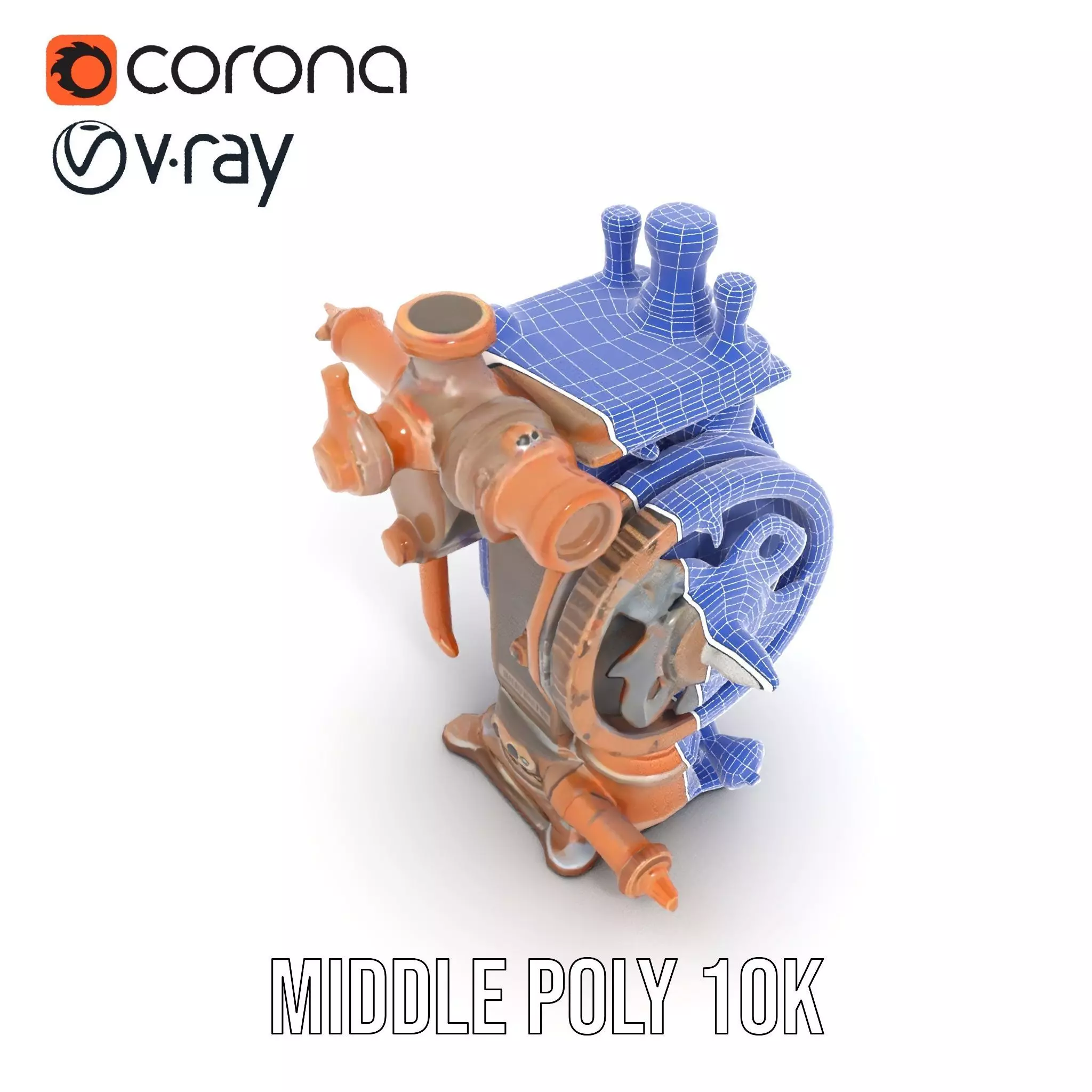 Steampunk Engine Model Pack with Intricate Detailing Low-poly 3D model_22