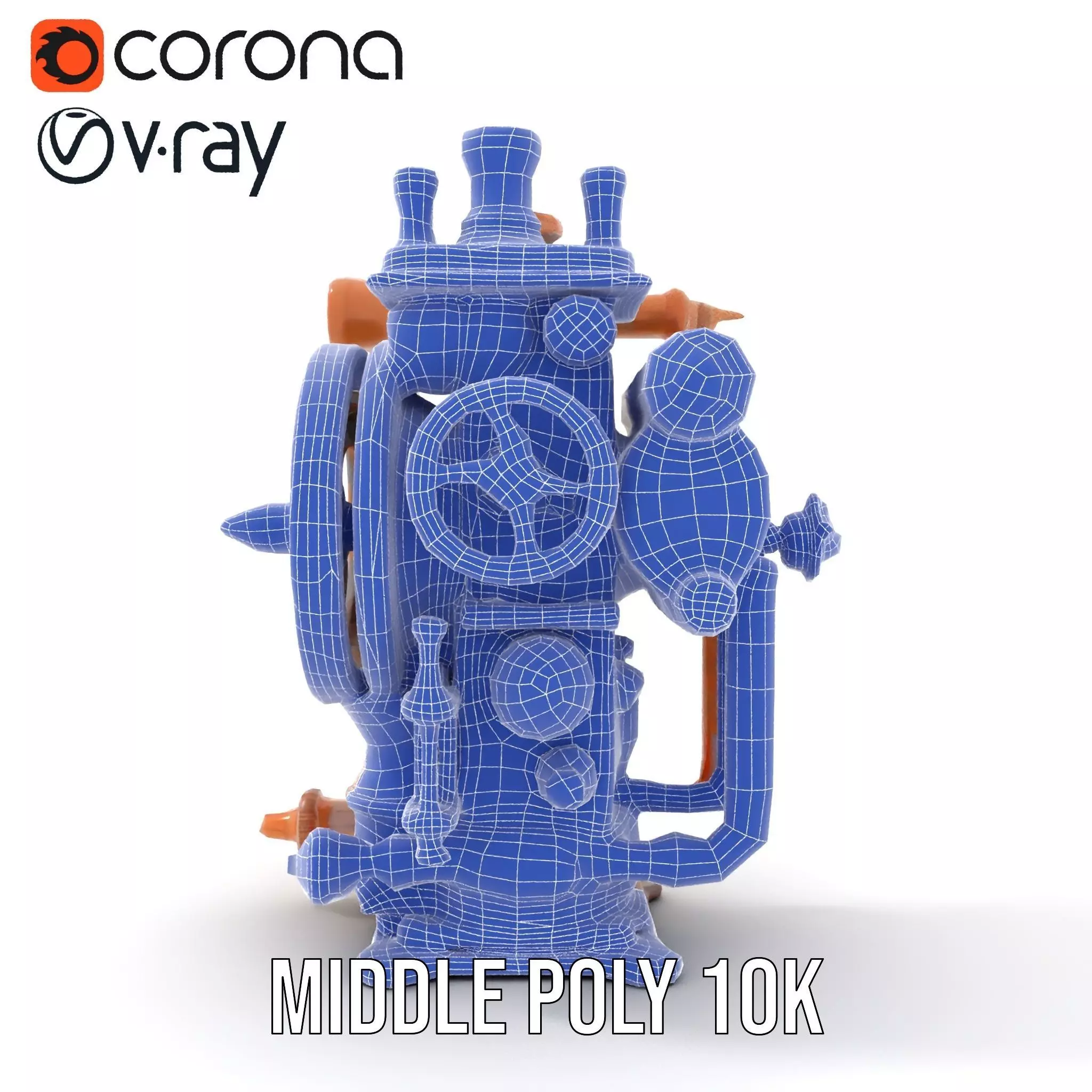 Steampunk Engine Model Pack with Intricate Detailing Low-poly 3D model_28