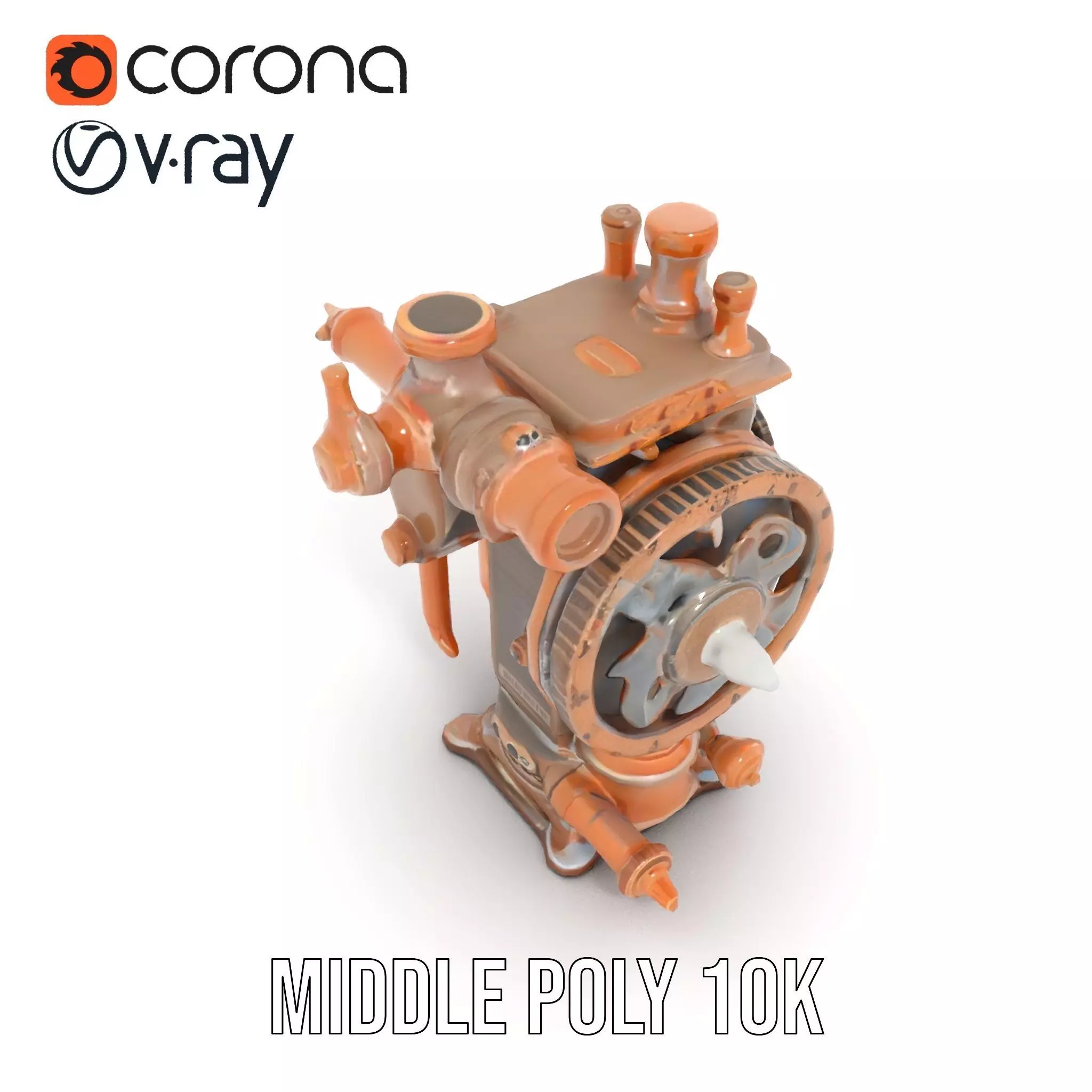 Steampunk Engine Model Pack with Intricate Detailing Low-poly 3D model_14