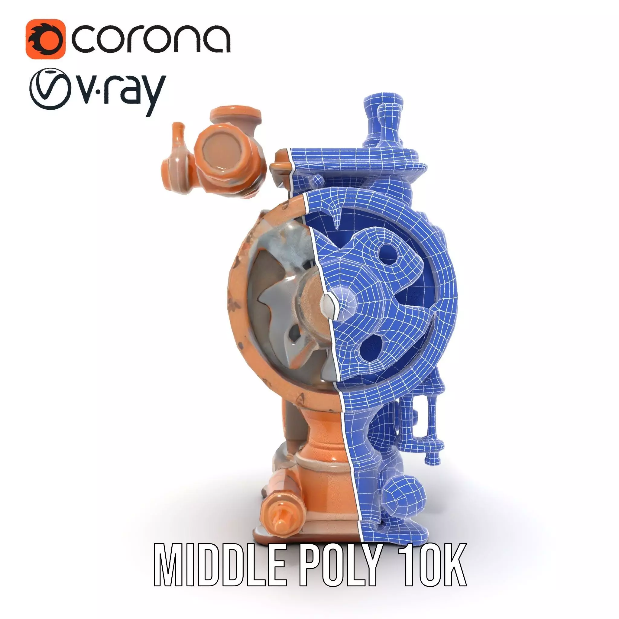 Steampunk Engine Model Pack with Intricate Detailing Low-poly 3D model_31
