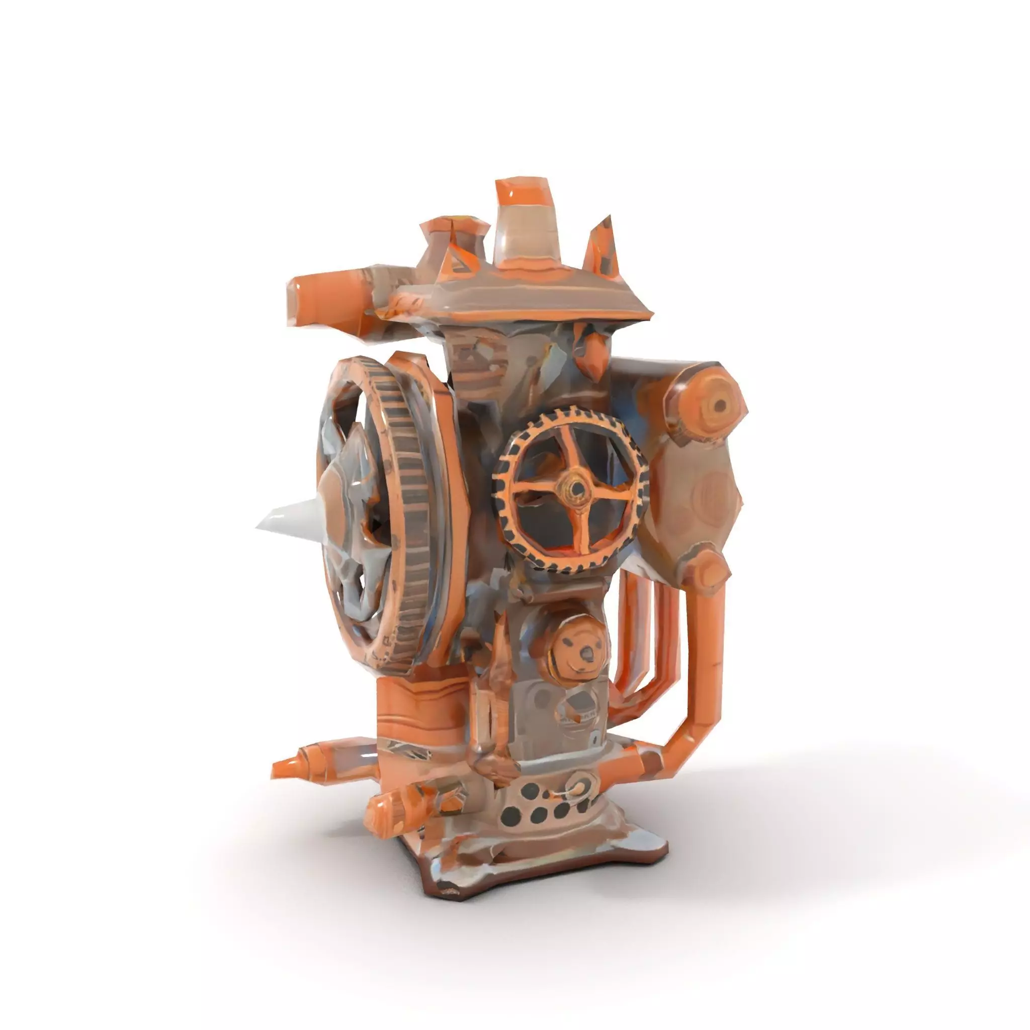 Steampunk Engine Model Pack with Intricate Detailing Low-poly 3D model_15