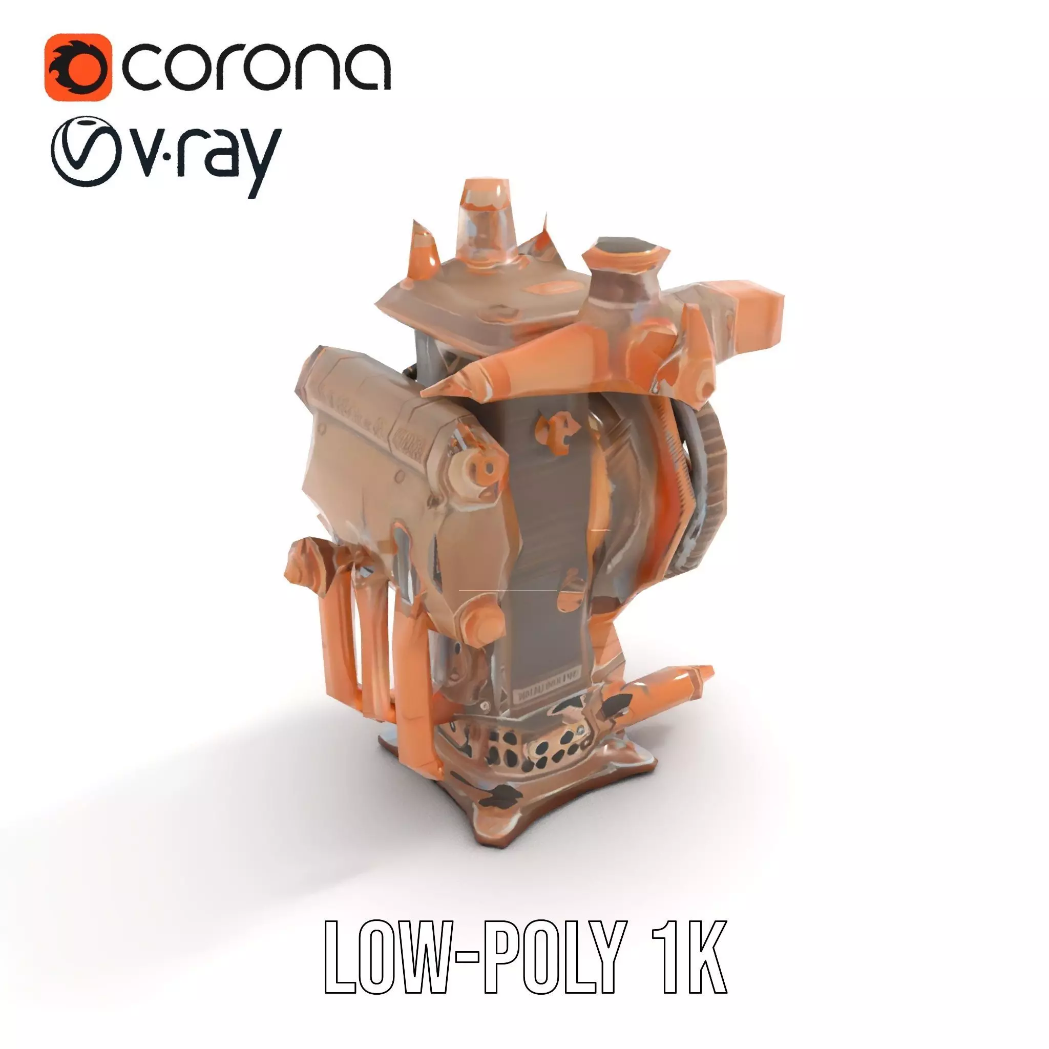 Steampunk Engine Model Pack with Intricate Detailing Low-poly 3D model_10