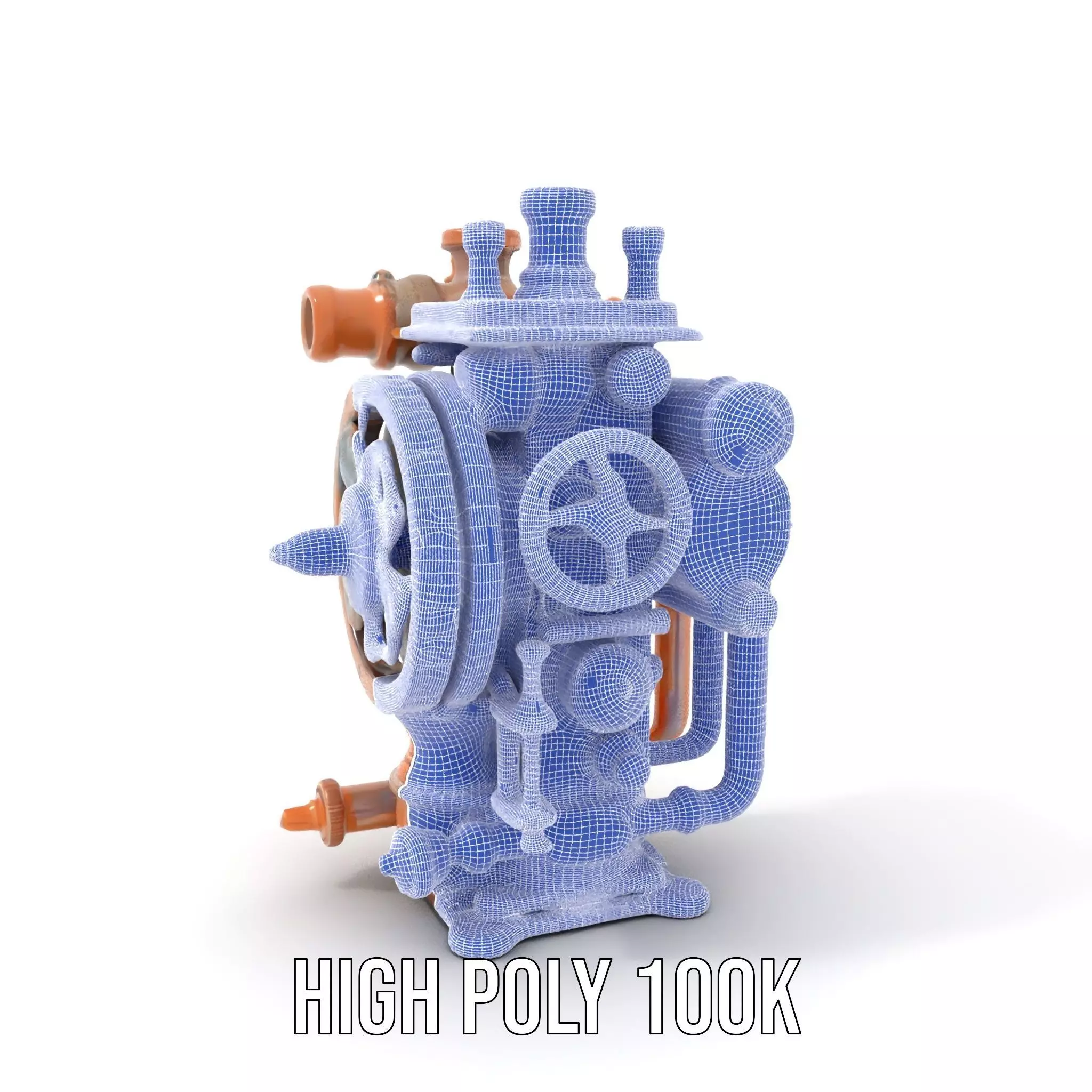 Steampunk Engine Model Pack with Intricate Detailing Low-poly 3D model_5