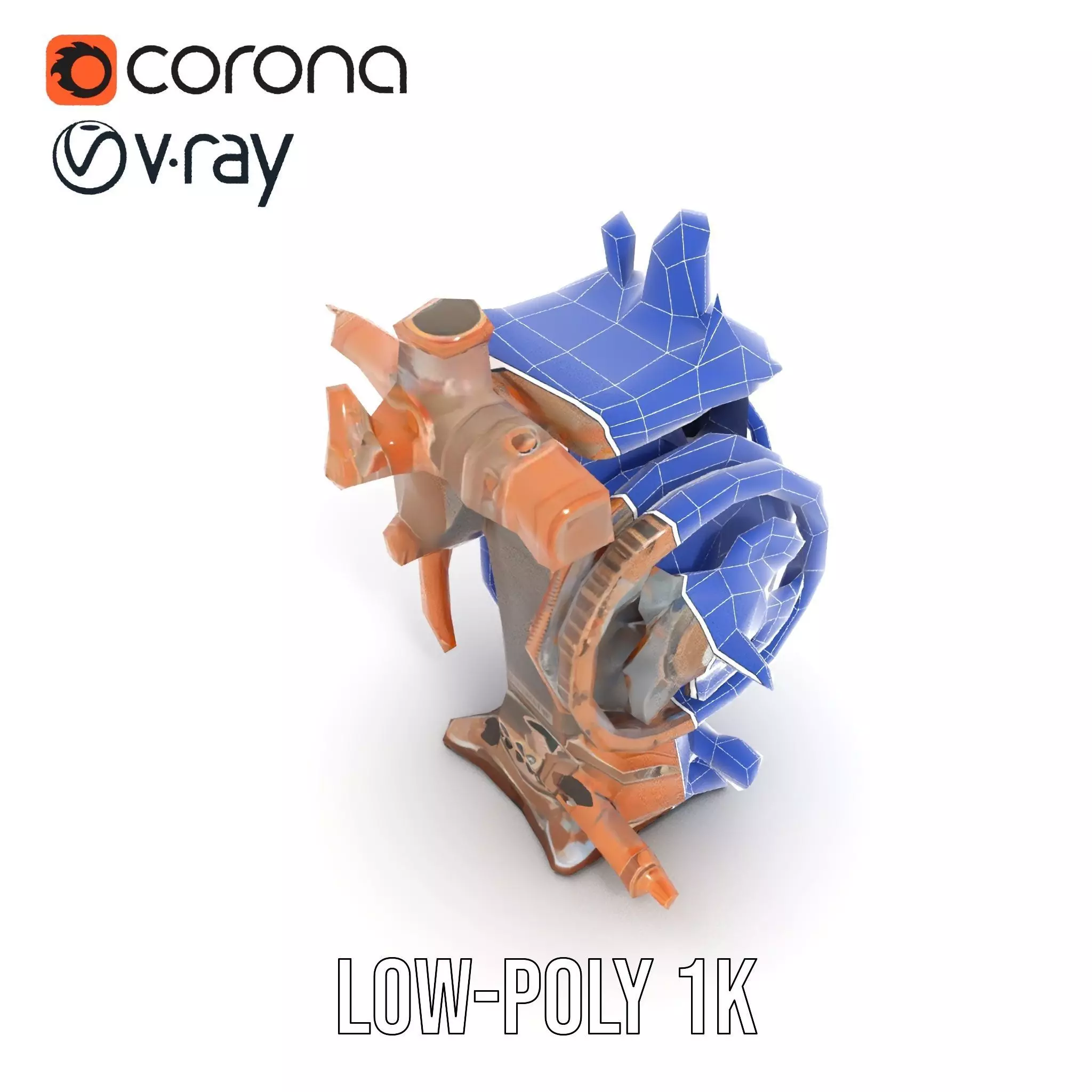 Steampunk Engine Model Pack with Intricate Detailing Low-poly 3D model_21