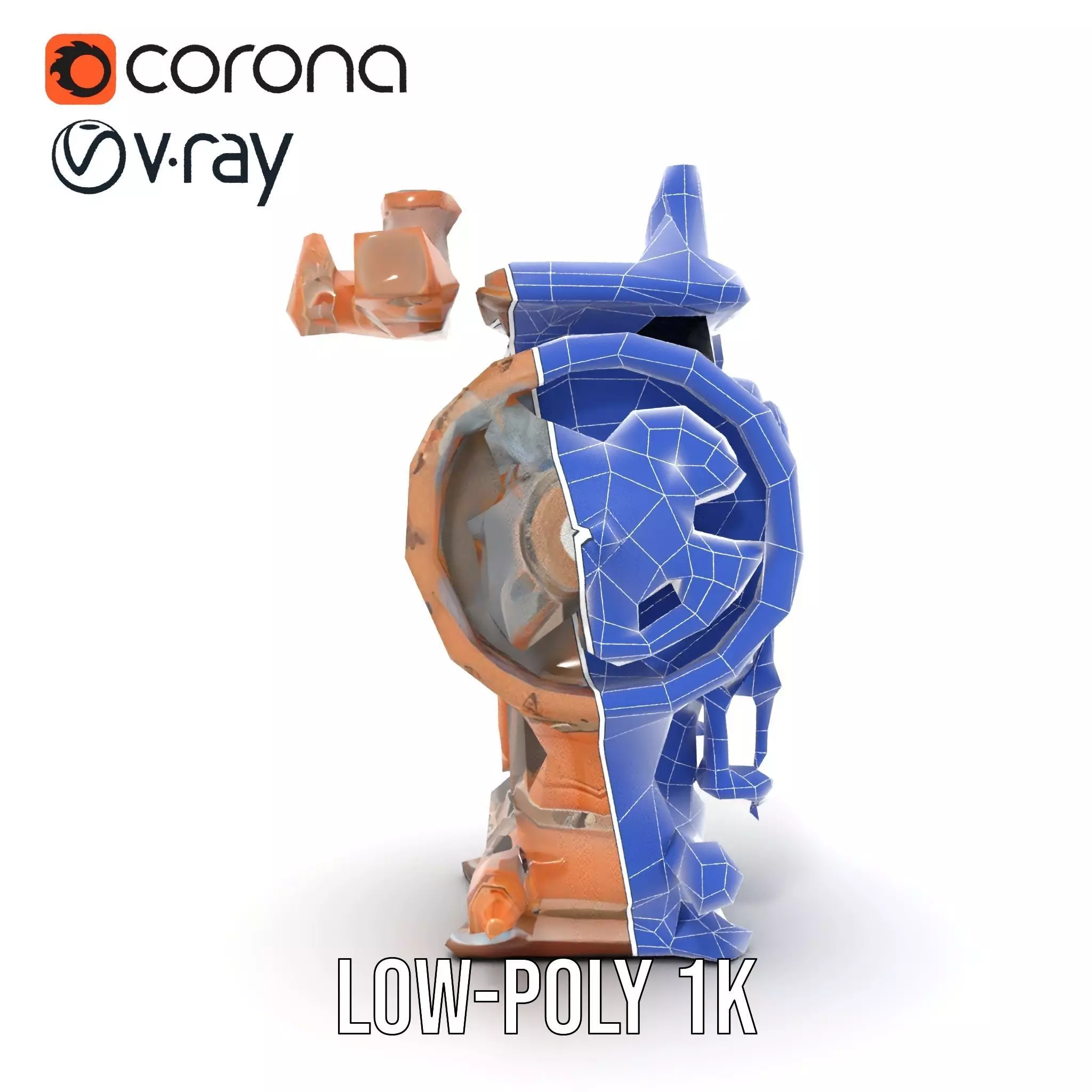 Steampunk Engine Model Pack with Intricate Detailing Low-poly 3D model_32