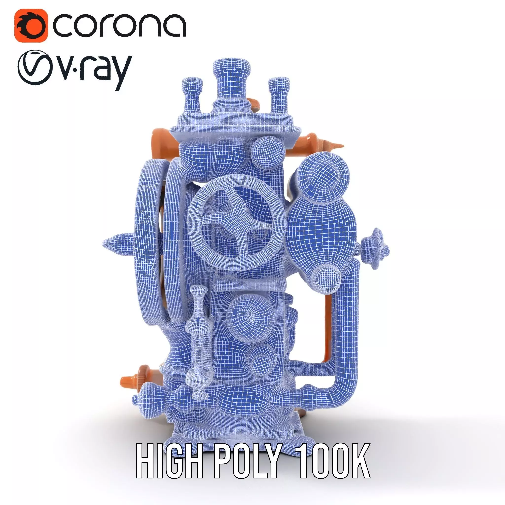 Steampunk Engine Model Pack with Intricate Detailing Low-poly 3D model_33