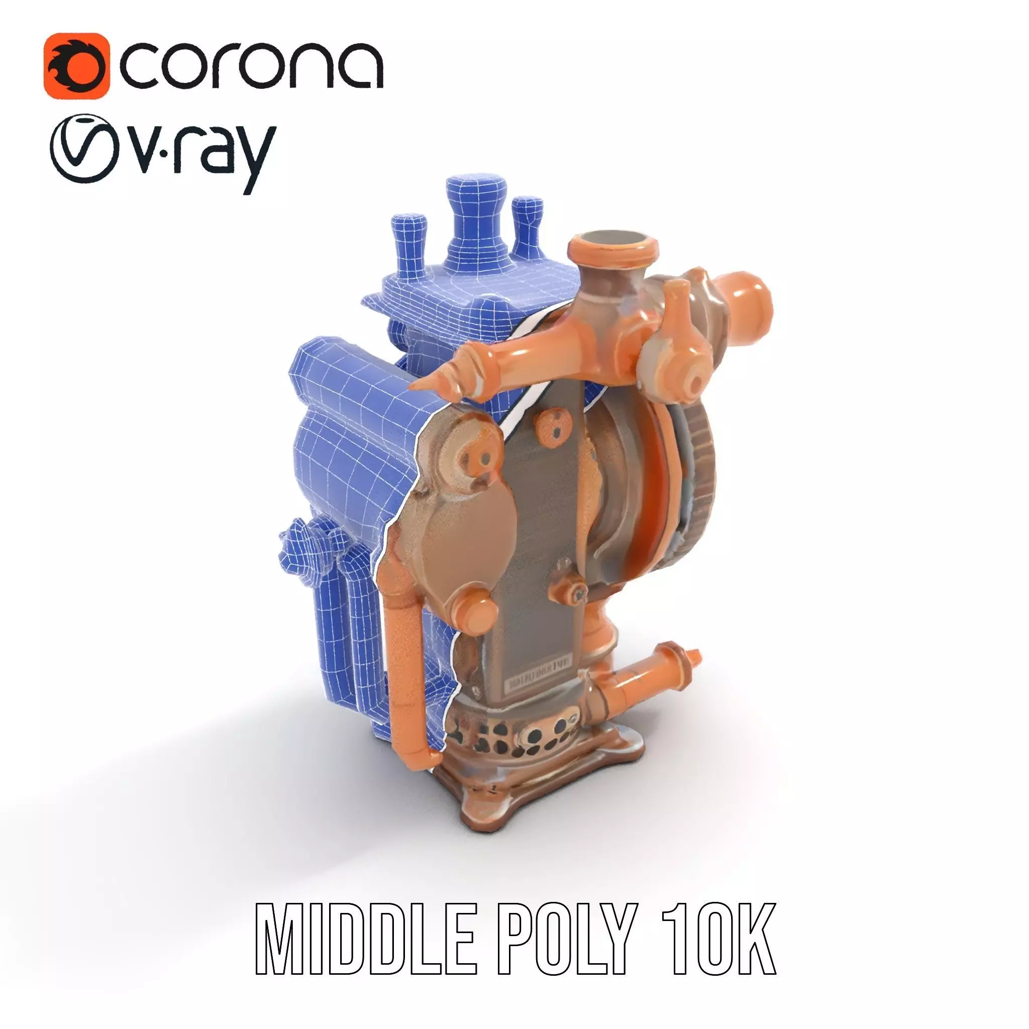 Steampunk Engine Model Pack with Intricate Detailing Low-poly 3D model_20