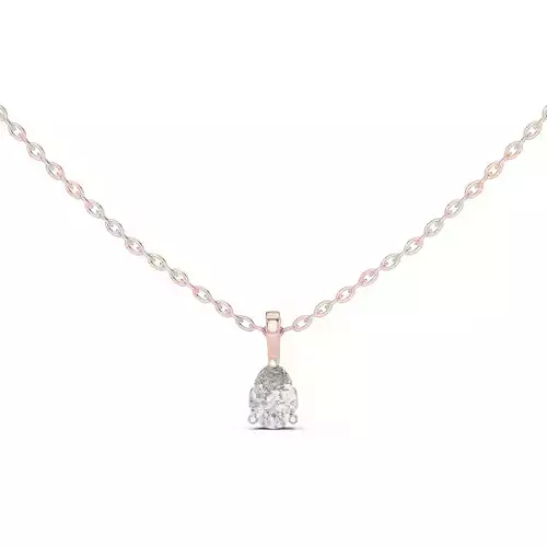 Solitaire Pear Cut  Diamond Pendant Woman Necklace 3dm STL Video