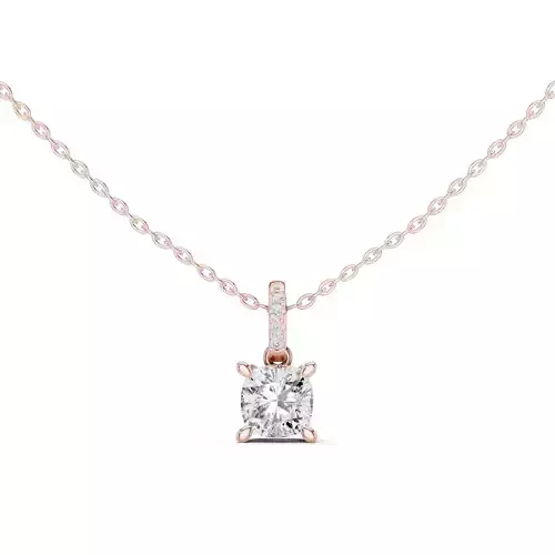 Cushion Cut Diamond Pendant Woman Necklace 3dm STL Video 3D print model