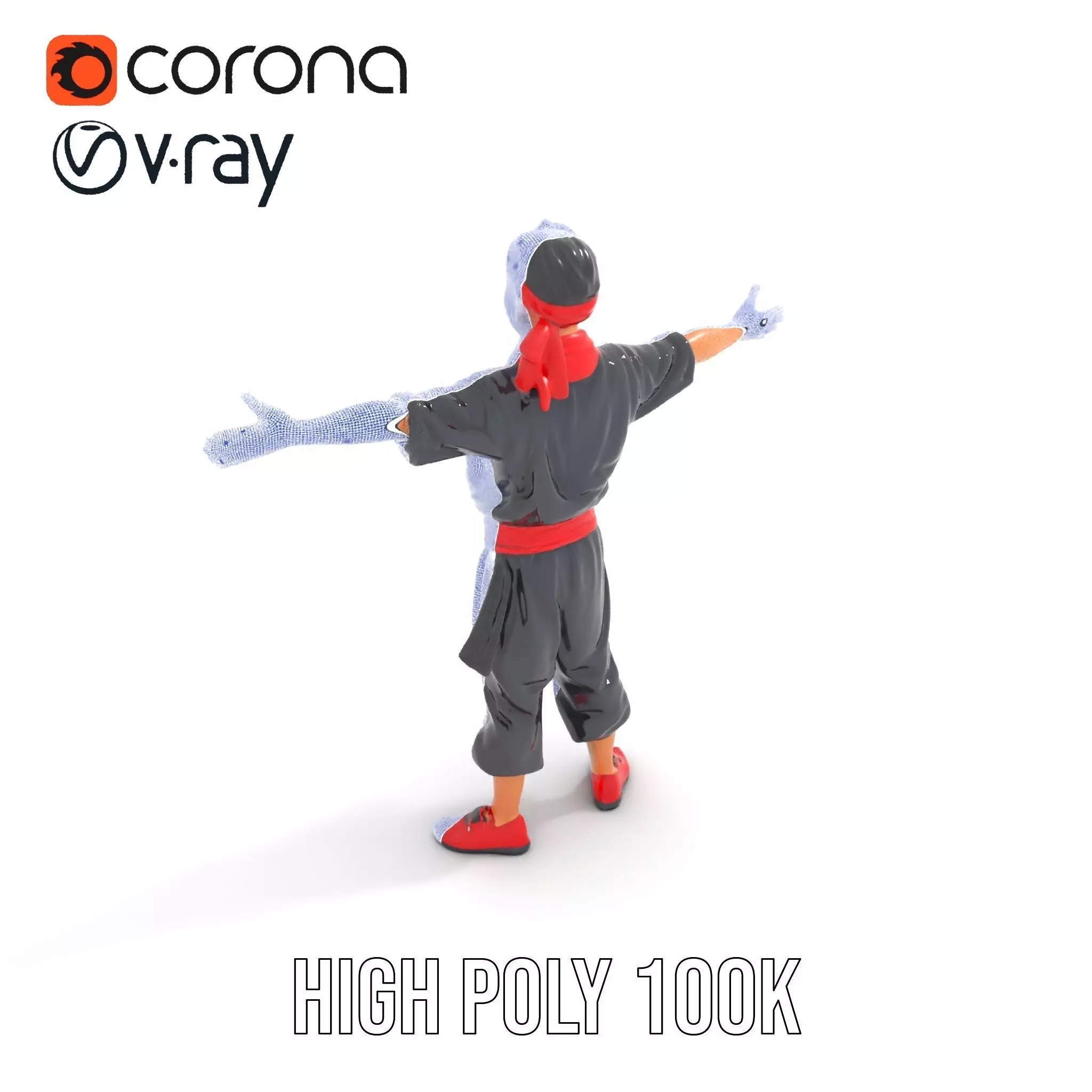 Martial Artist Character Model Pack with Dynamic Outfit Low-poly 3D model_29
