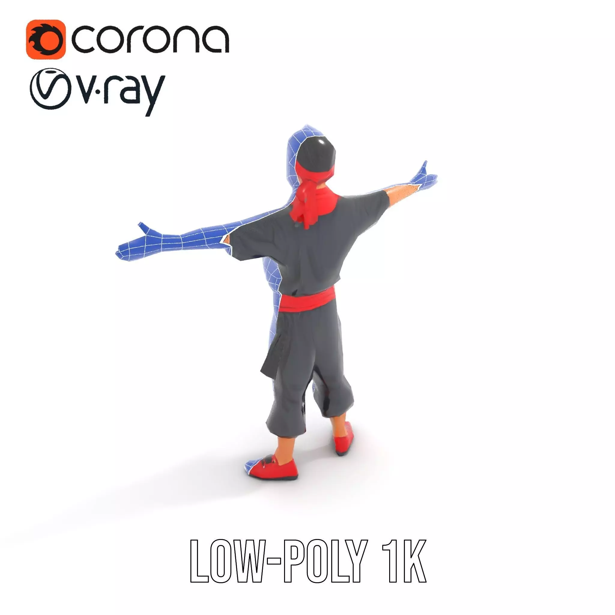 Martial Artist Character Model Pack with Dynamic Outfit Low-poly 3D model_23