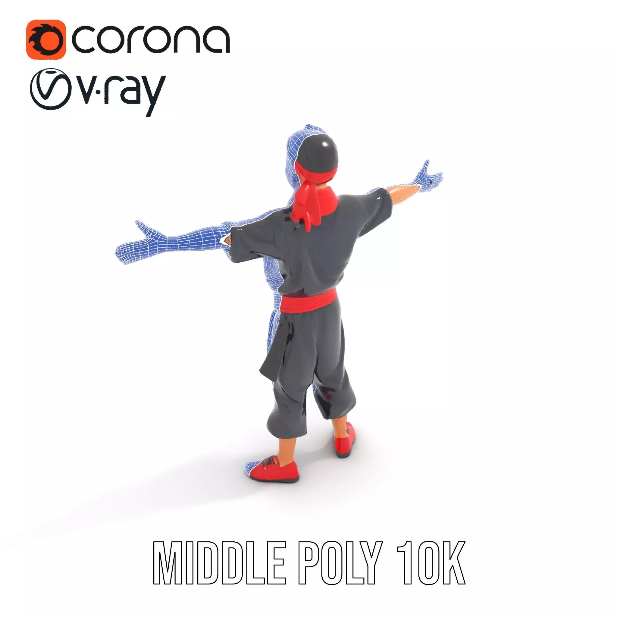 Martial Artist Character Model Pack with Dynamic Outfit Low-poly 3D model_19