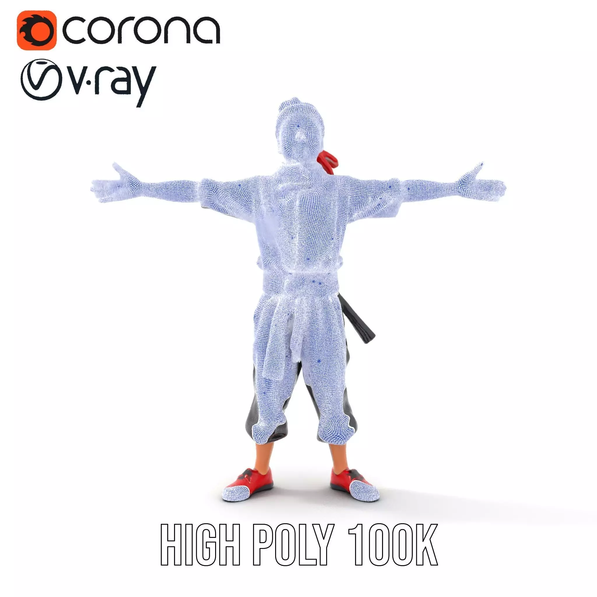 Martial Artist Character Model Pack with Dynamic Outfit Low-poly 3D model_34