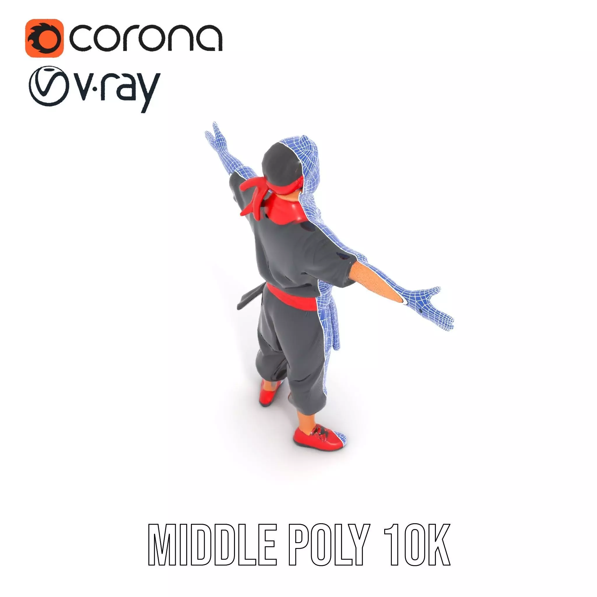 Martial Artist Character Model Pack with Dynamic Outfit Low-poly 3D model_27