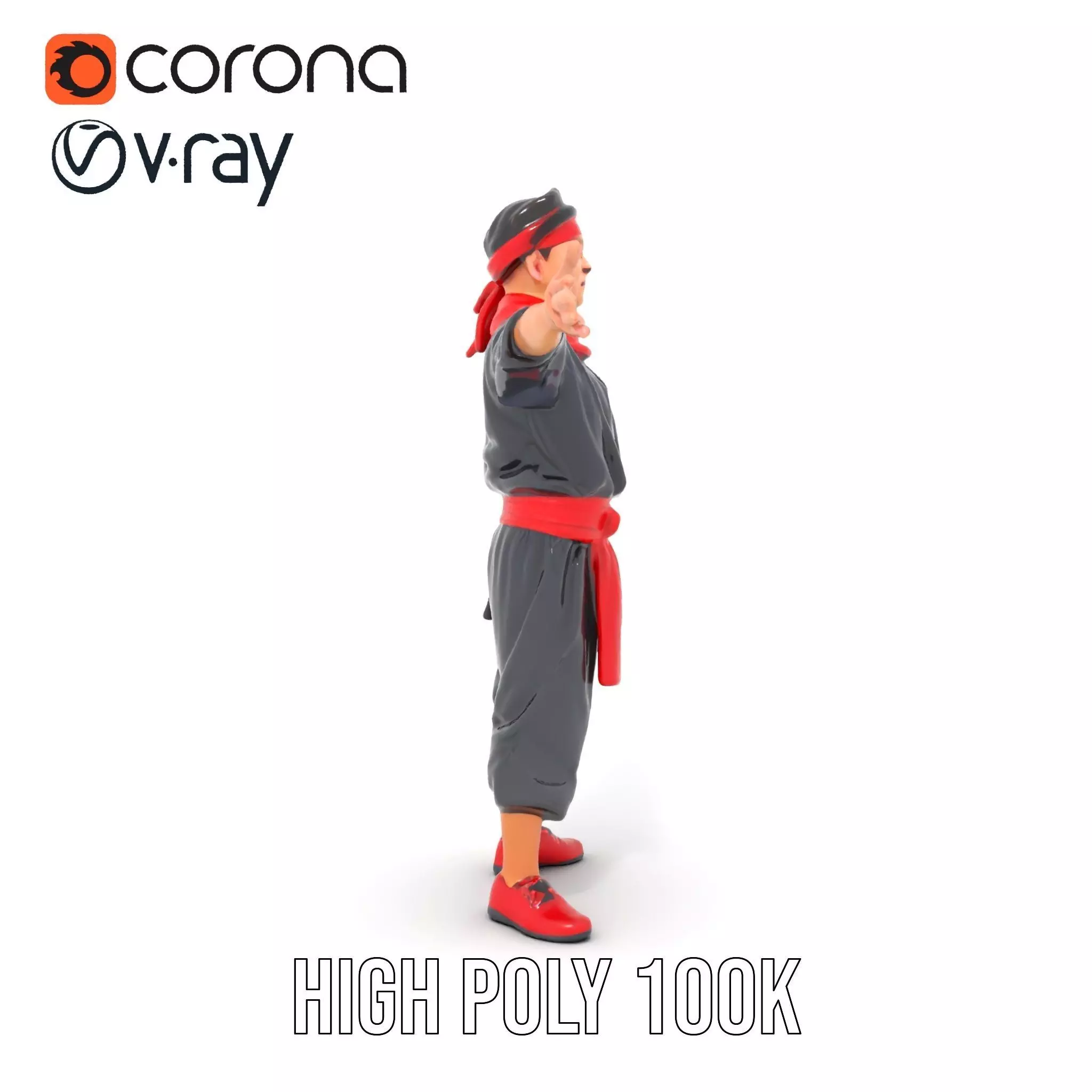 Martial Artist Character Model Pack with Dynamic Outfit Low-poly 3D model_33