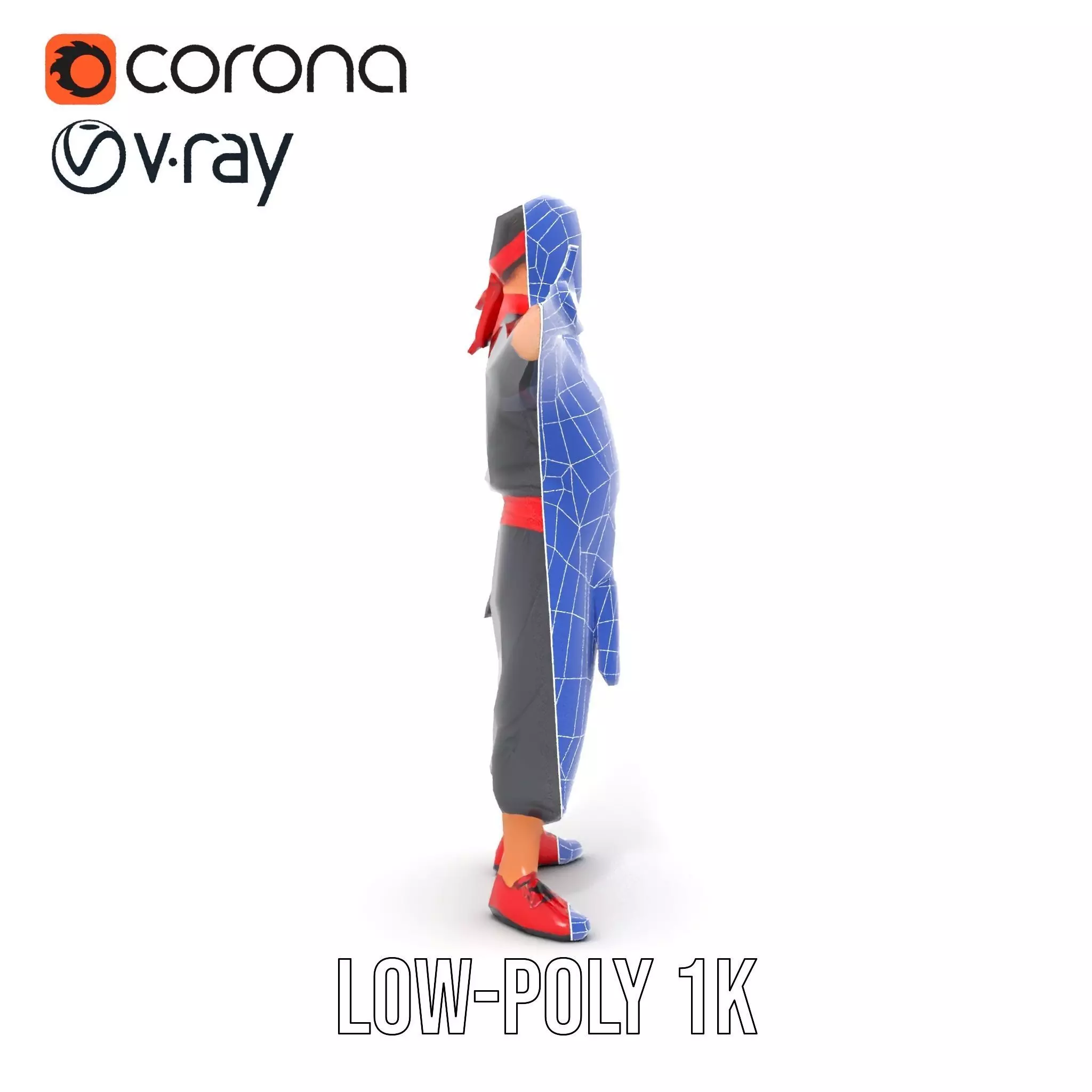 Martial Artist Character Model Pack with Dynamic Outfit Low-poly 3D model_28