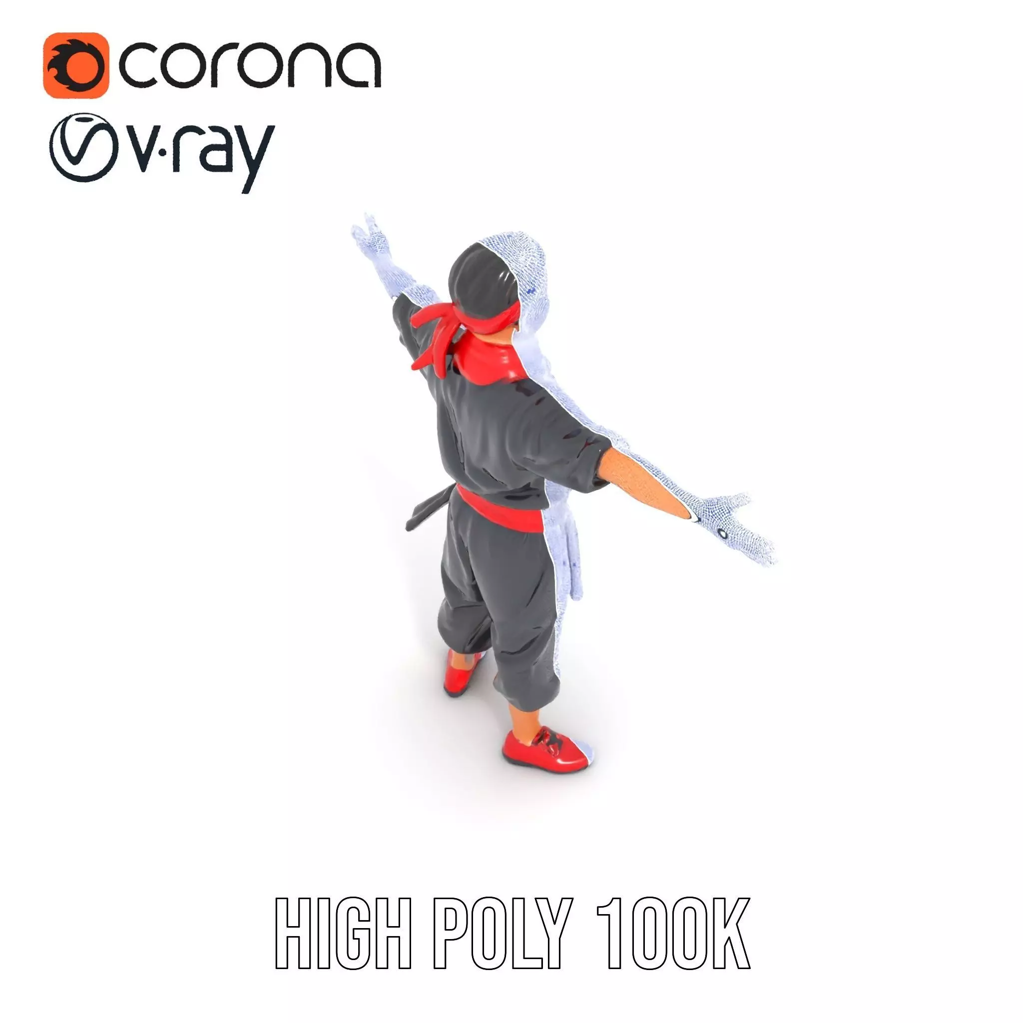 Martial Artist Character Model Pack with Dynamic Outfit Low-poly 3D model_26