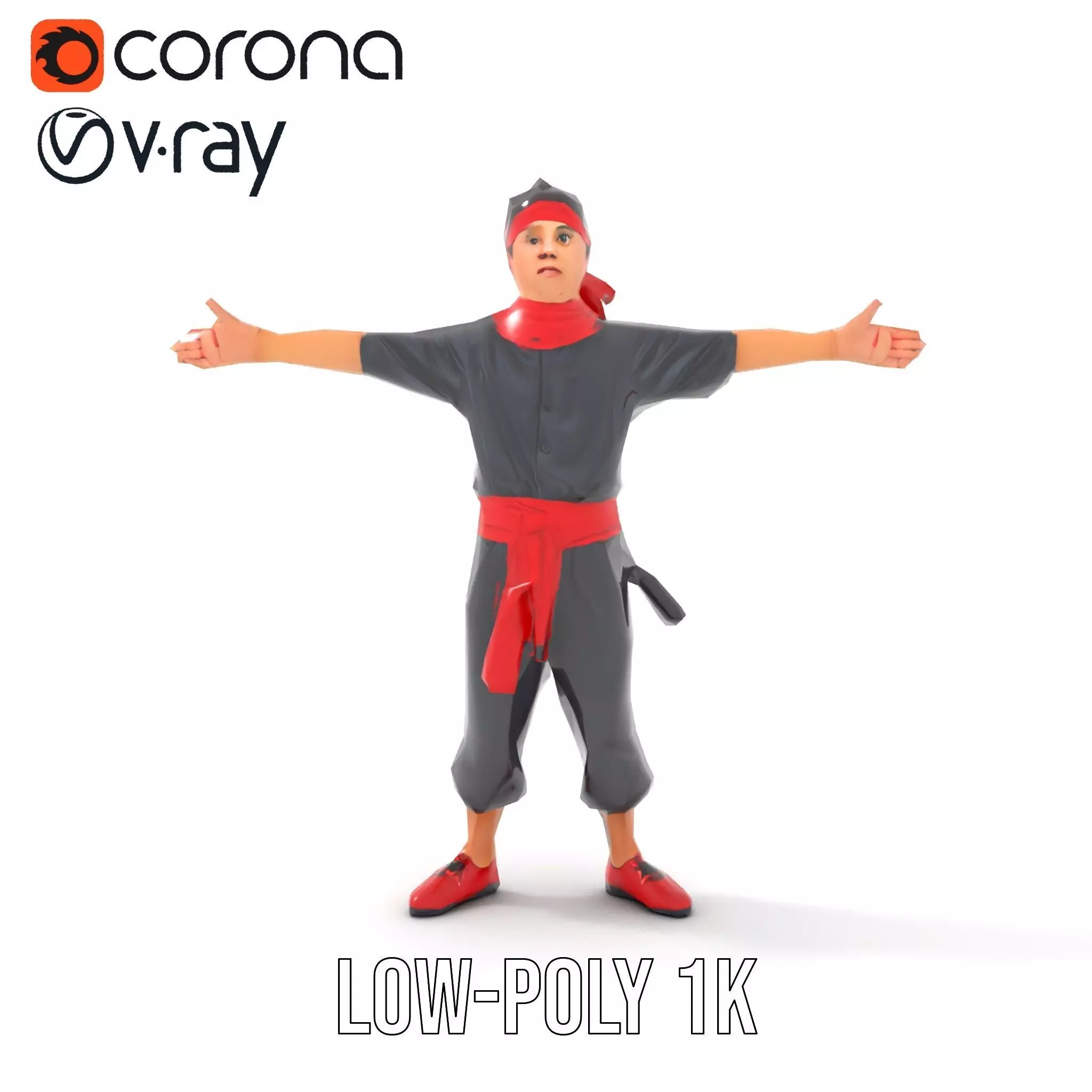 Martial Artist Character Model Pack with Dynamic Outfit Low-poly 3D model_11