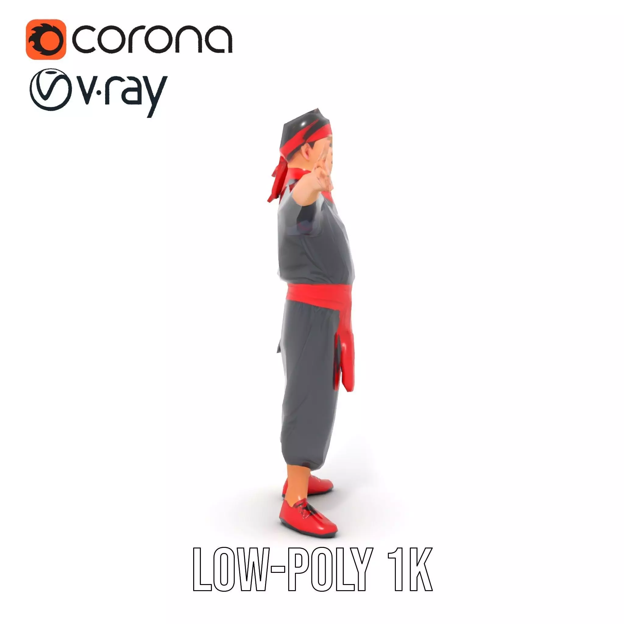 Martial Artist Character Model Pack with Dynamic Outfit Low-poly 3D model_17