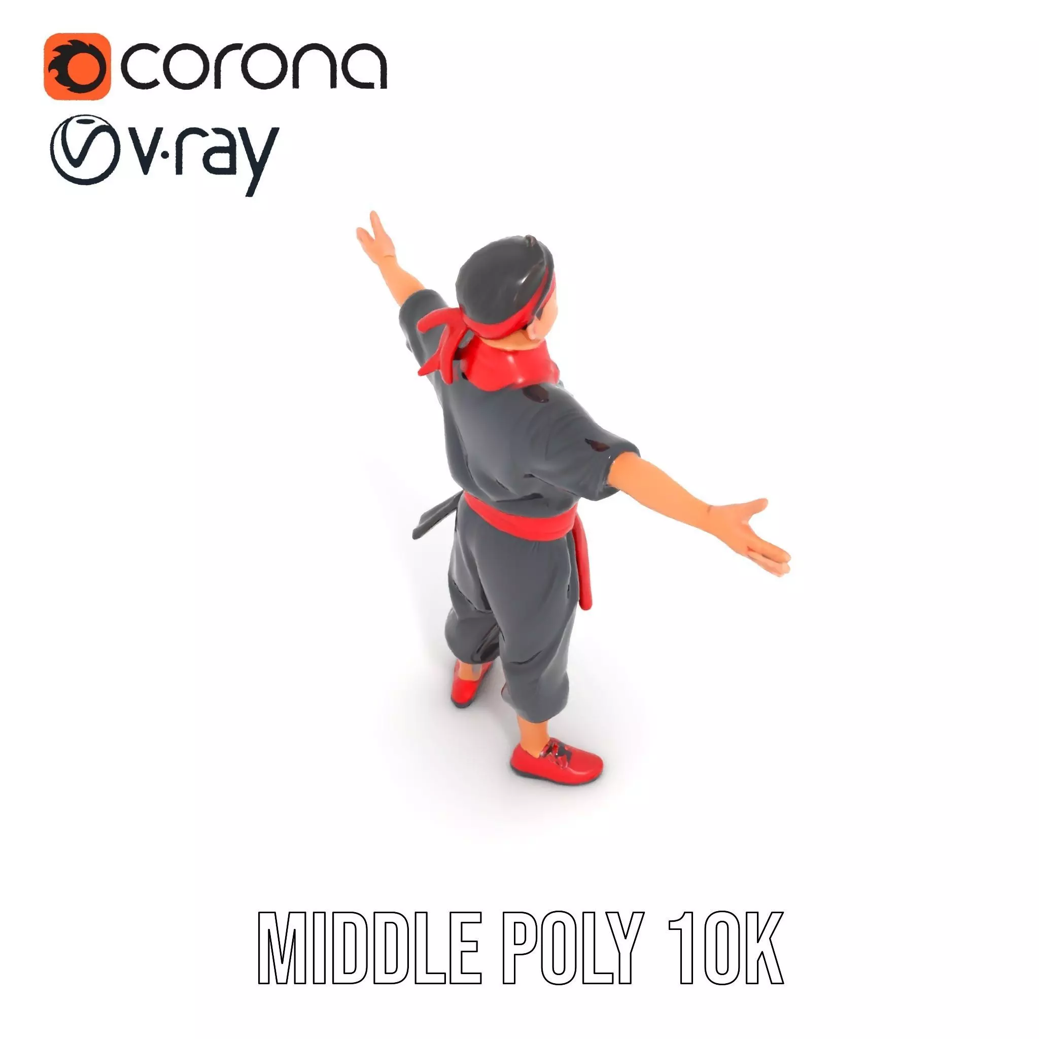 Martial Artist Character Model Pack with Dynamic Outfit Low-poly 3D model_22