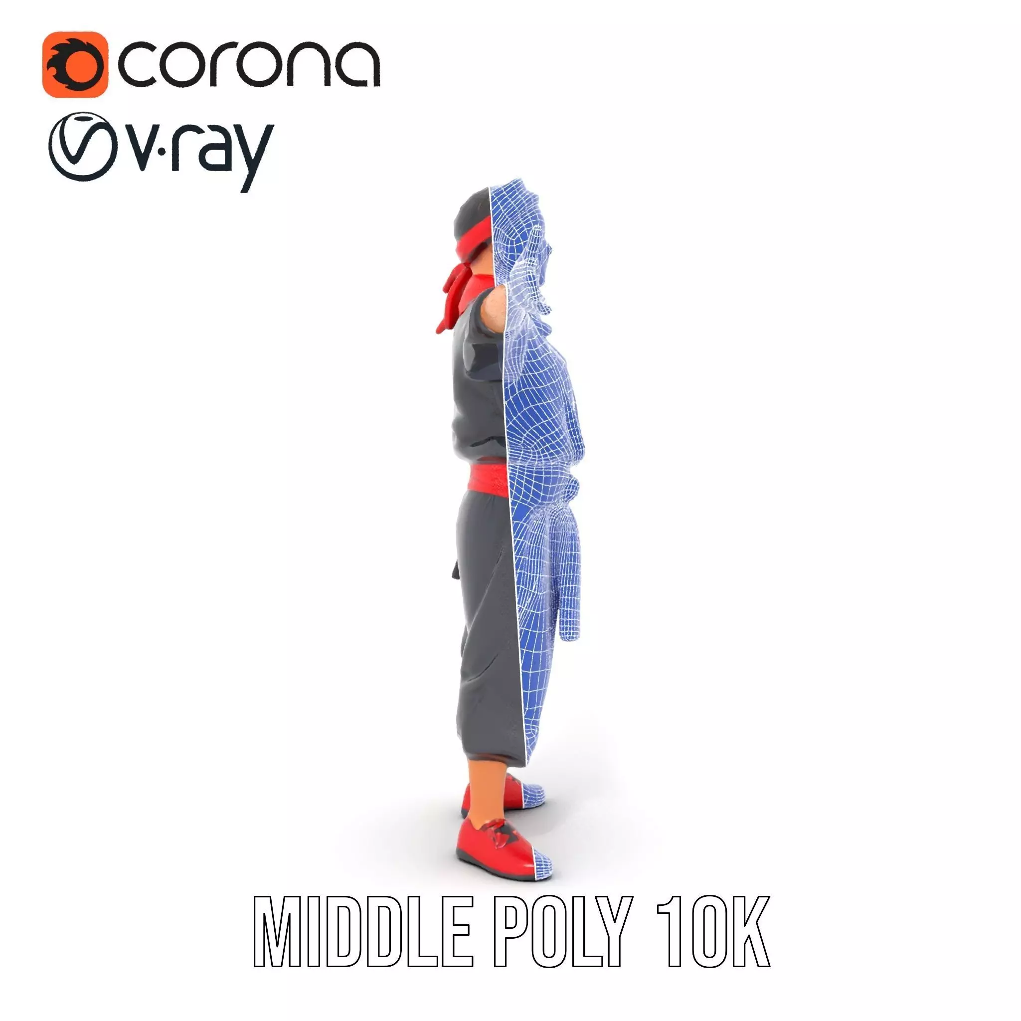 Martial Artist Character Model Pack with Dynamic Outfit Low-poly 3D model_24