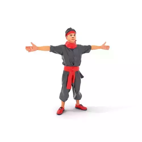 Martial Artist Character Model Pack with Dynamic Outfit Low-poly 3D model