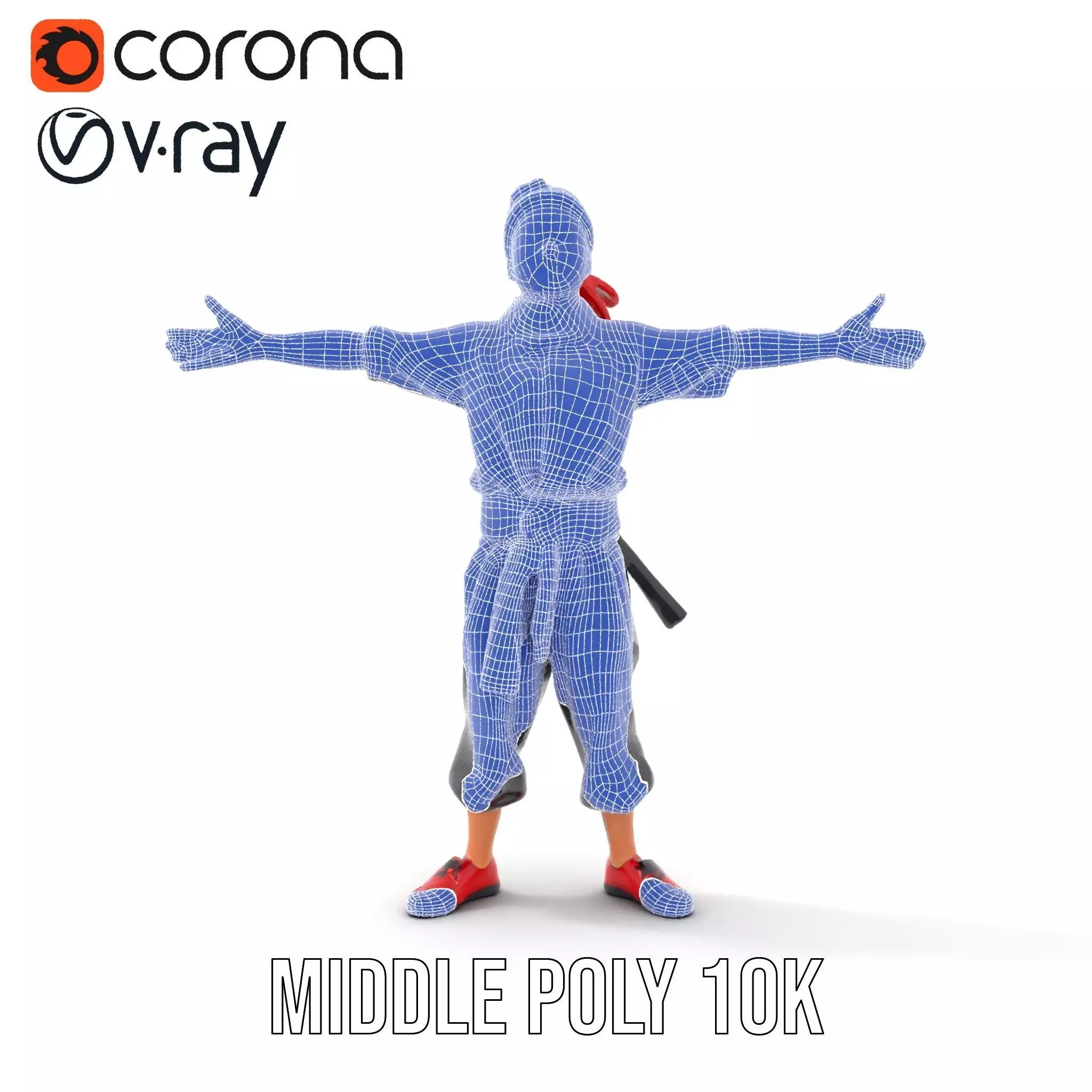 Martial Artist Character Model Pack with Dynamic Outfit Low-poly 3D model_30