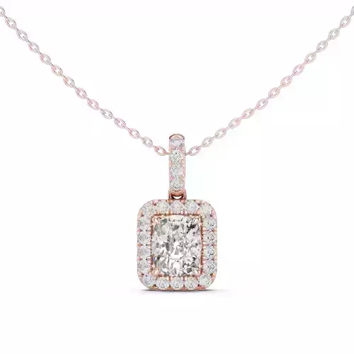 Oval Diamond Rectangle Pendant Woman Necklace 3dm STL Video 3D print model