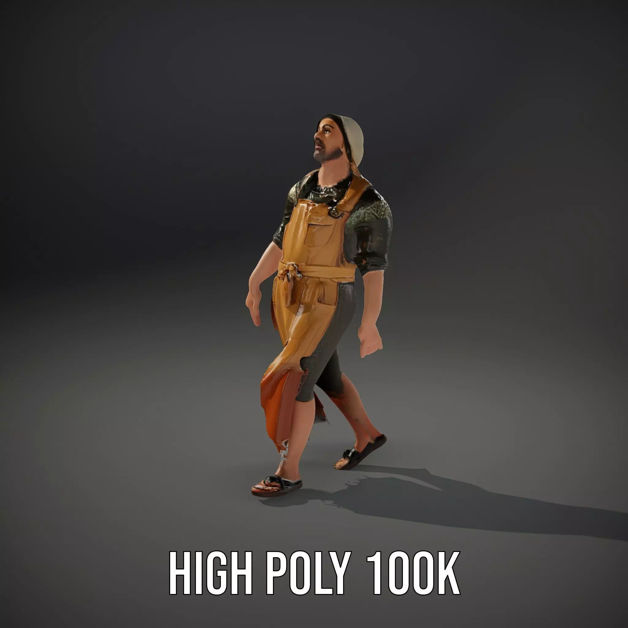 Artisan with Apron Model Pack  Character Low-poly 3D model_34