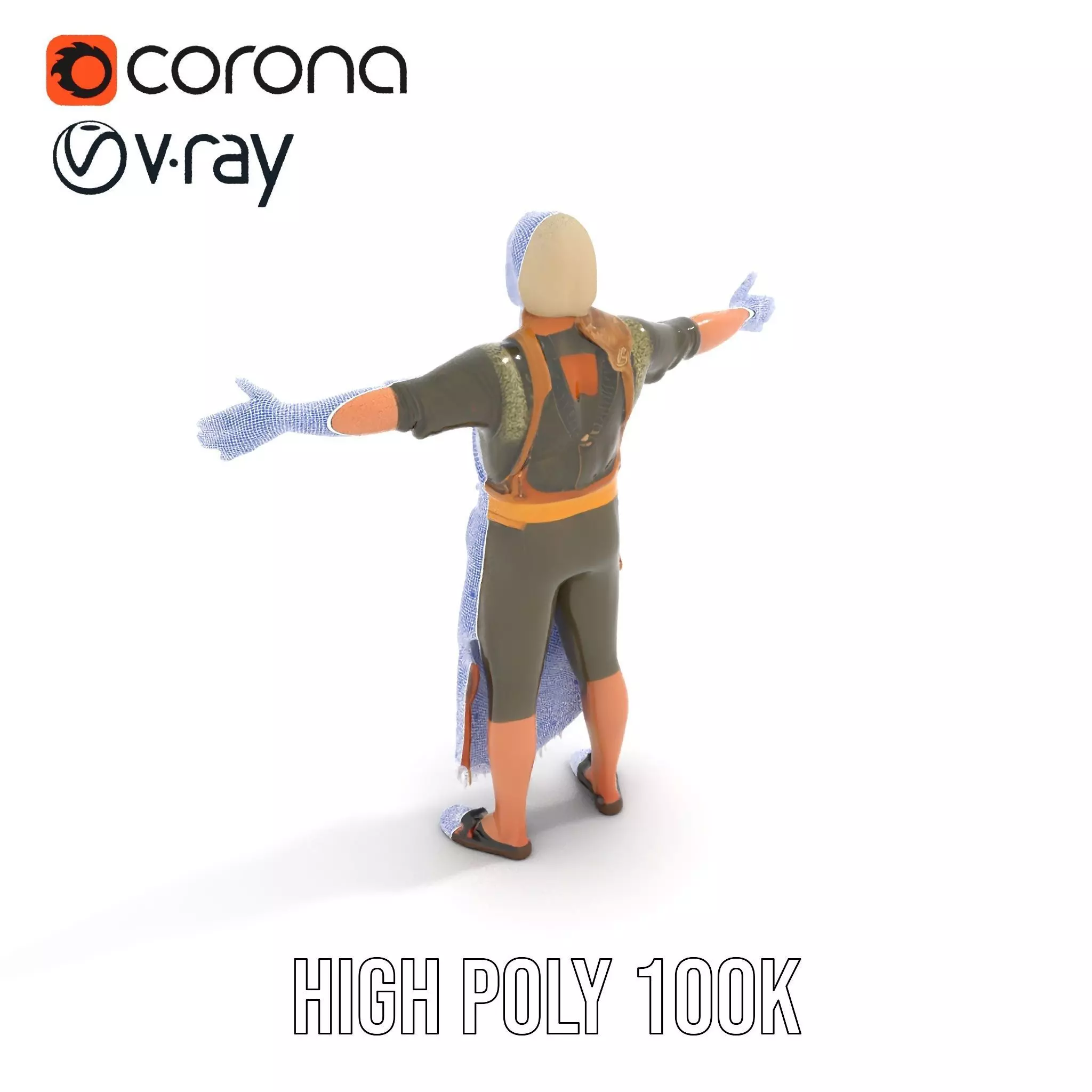 Artisan with Apron Model Pack  Character Low-poly 3D model_33