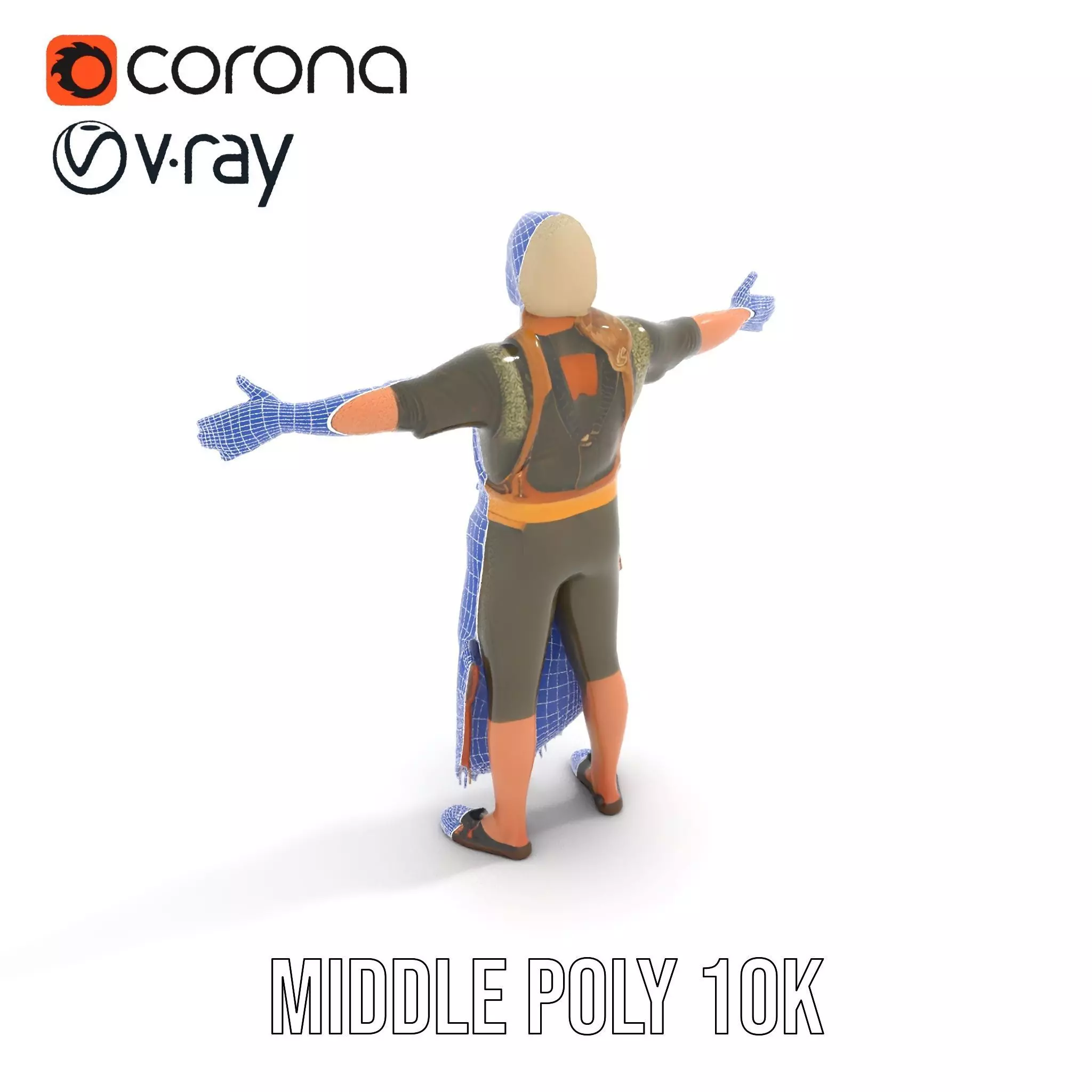 Artisan with Apron Model Pack  Character Low-poly 3D model_30